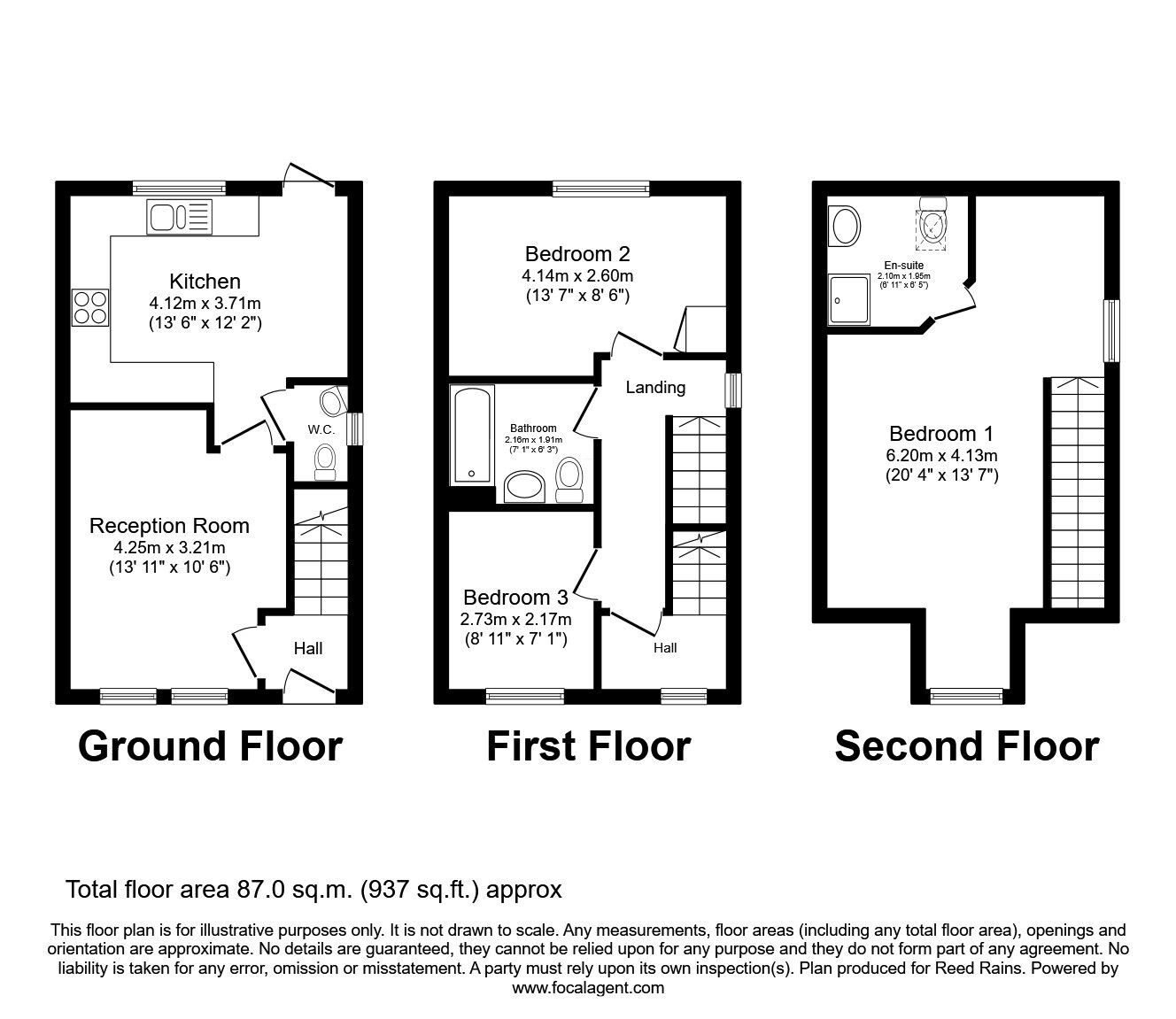 Floorplan of 3 bedroom End Terrace House for sale, Lakenheath Crescent, Great Sankey, Warrington, WA5
