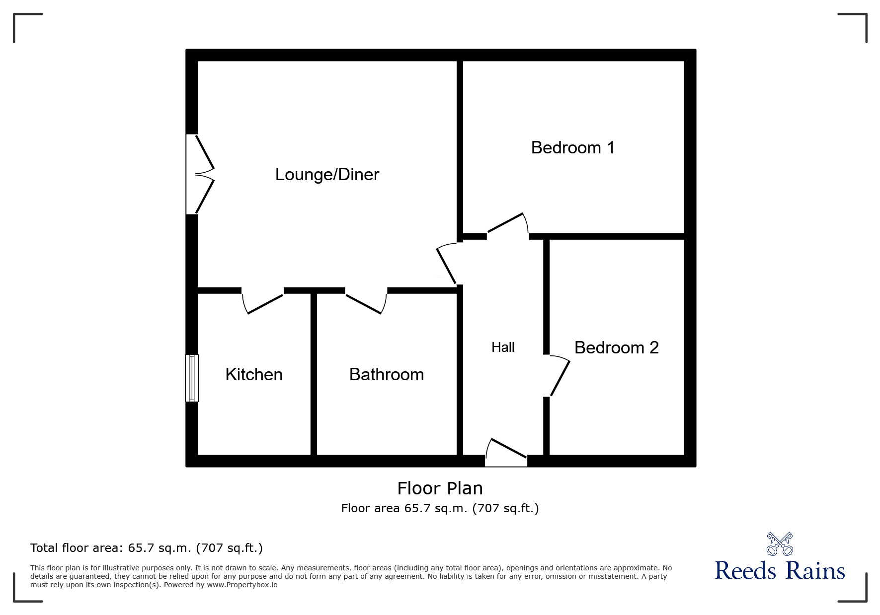 Floorplan of 2 bedroom  Flat for sale, Delph Hollow Way, St. Helens, Merseyside, WA9