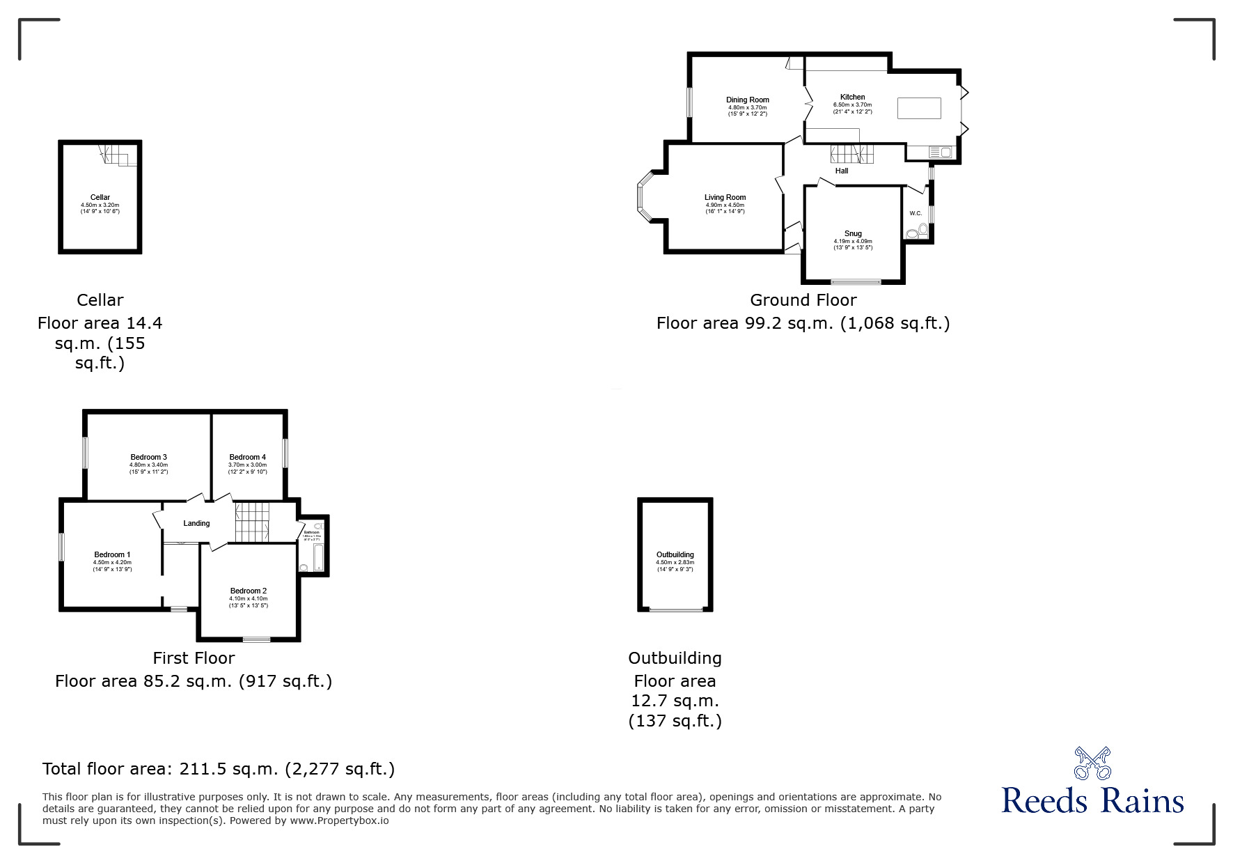 Floorplan of 4 bedroom Semi Detached House for sale, Prescot Road, St. Helens, Merseyside, WA10