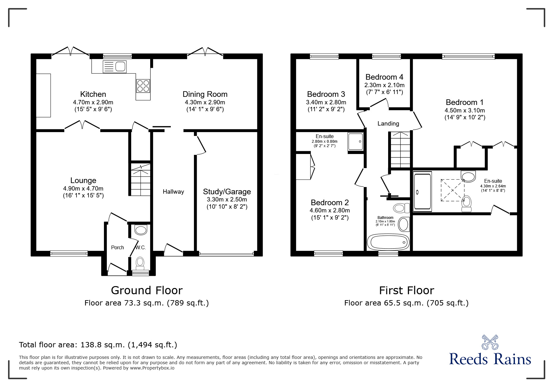 Floorplan of 4 bedroom Detached House for sale, Henley Court, St. Helens, Merseyside, WA10