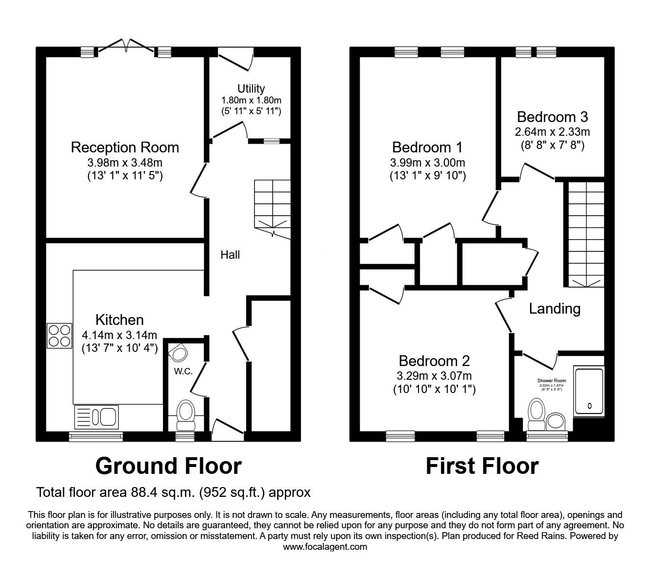 Floorplan of 3 bedroom End Terrace House for sale, Norley Drive, Eccleston, WA10
