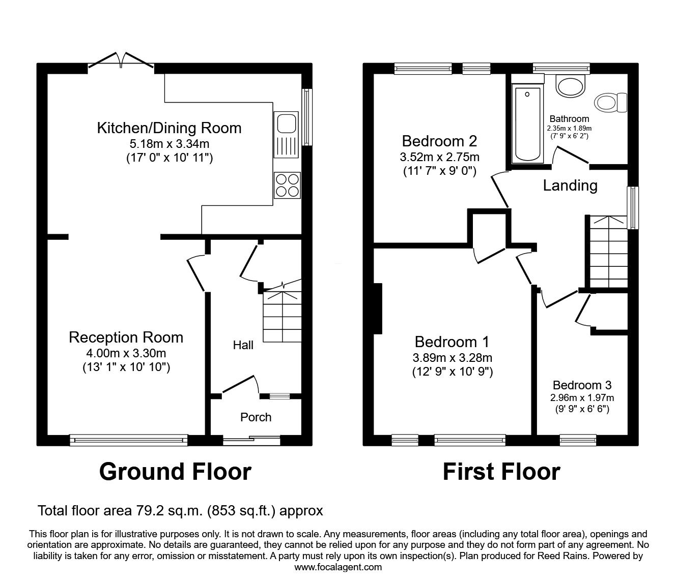 Floorplan of 3 bedroom Semi Detached House for sale, Four Acre Lane, Clock Face, Merseyside, WA9