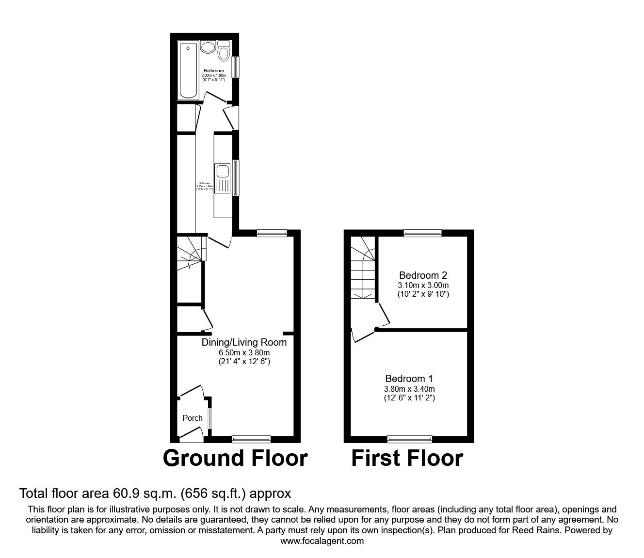 Floorplan of 2 bedroom Mid Terrace House for sale, Crowther Street, St. Helens, Merseyside, WA10