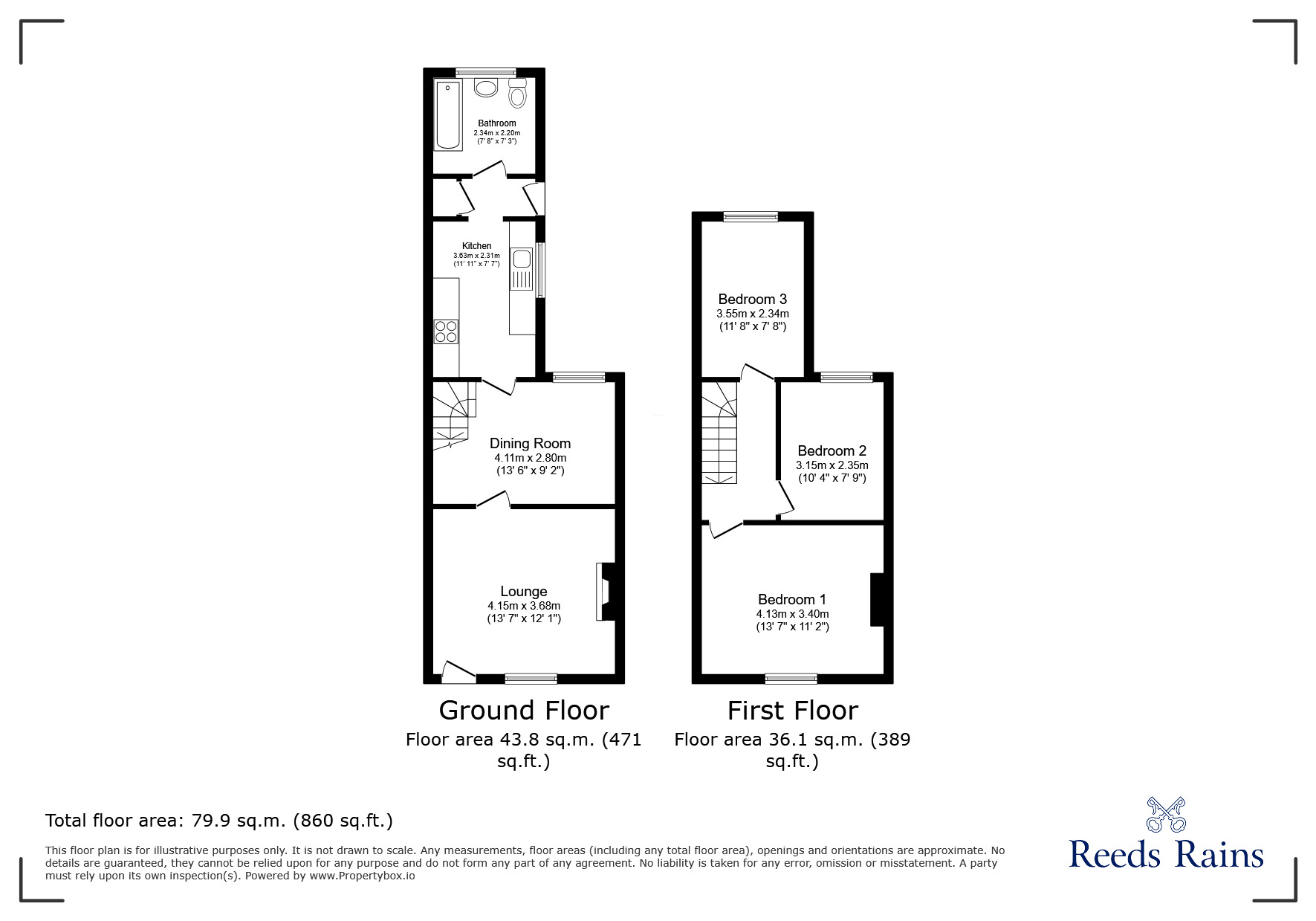 Floorplan of 3 bedroom Mid Terrace House for sale, Nutgrove Road, St. Helens, Merseyside, WA9