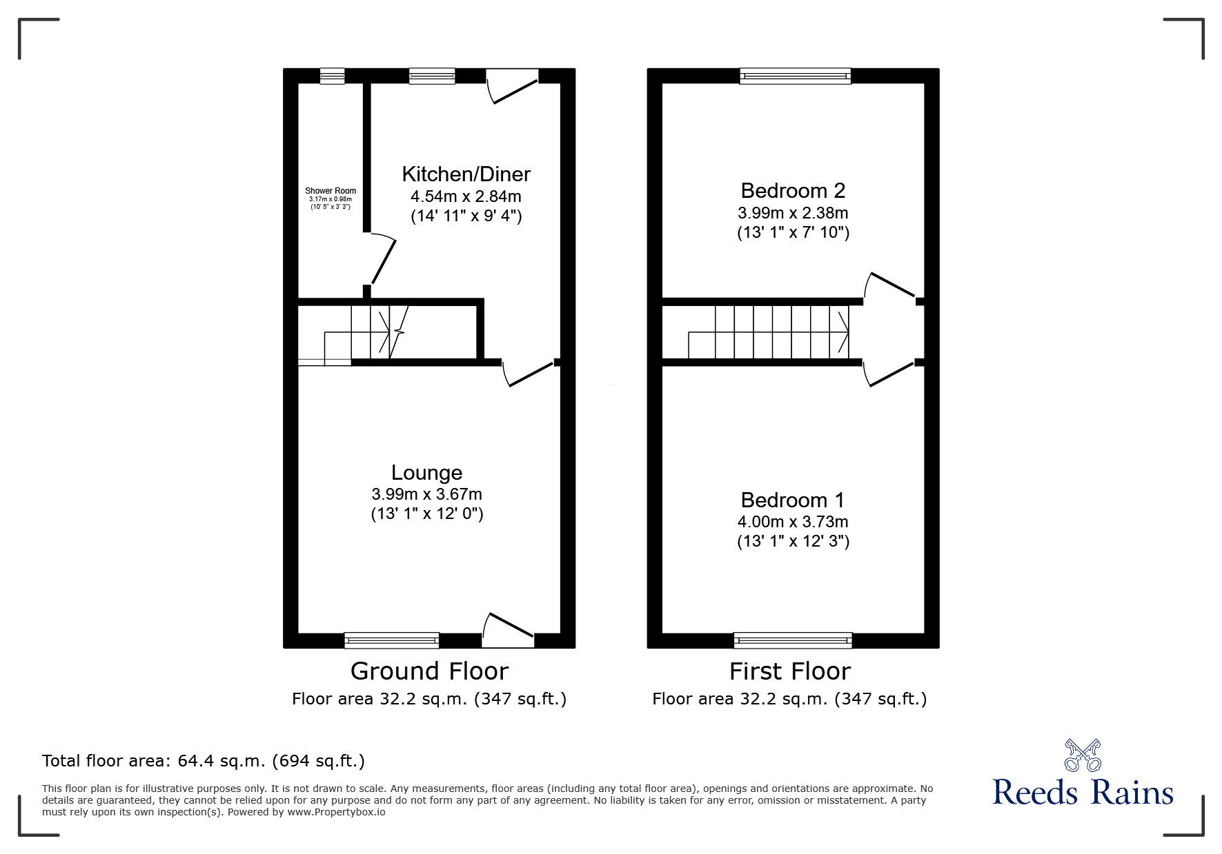 Floorplan of 2 bedroom Mid Terrace House for sale, New Street, St. Helens, Merseyside, WA9