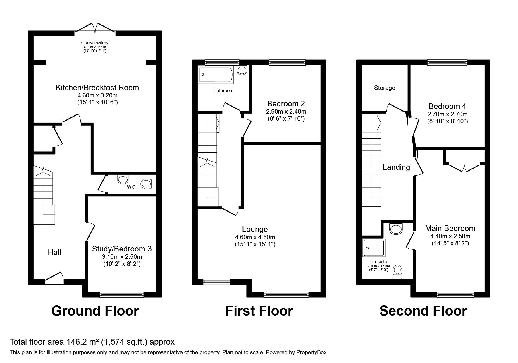 Floorplan of 4 bedroom Mid Terrace House for sale, Prince Albert Court, St. Helens, Merseyside, WA9