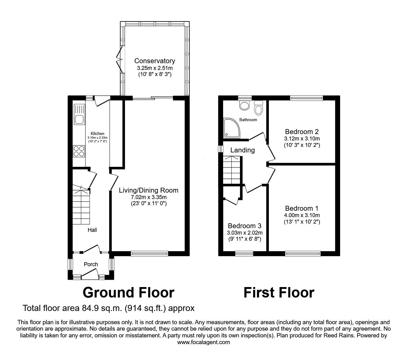 Floorplan of 3 bedroom Semi Detached House for sale, Taunton Avenue, Sutton Leach, Merseyside, WA9