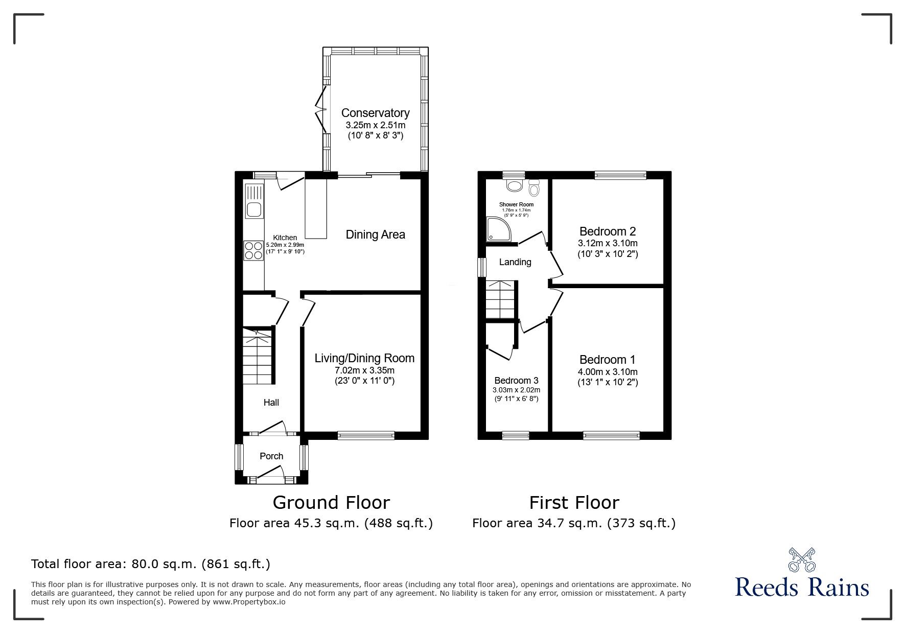 Floorplan of 3 bedroom Semi Detached House for sale, Taunton Avenue, Sutton Leach, Merseyside, WA9