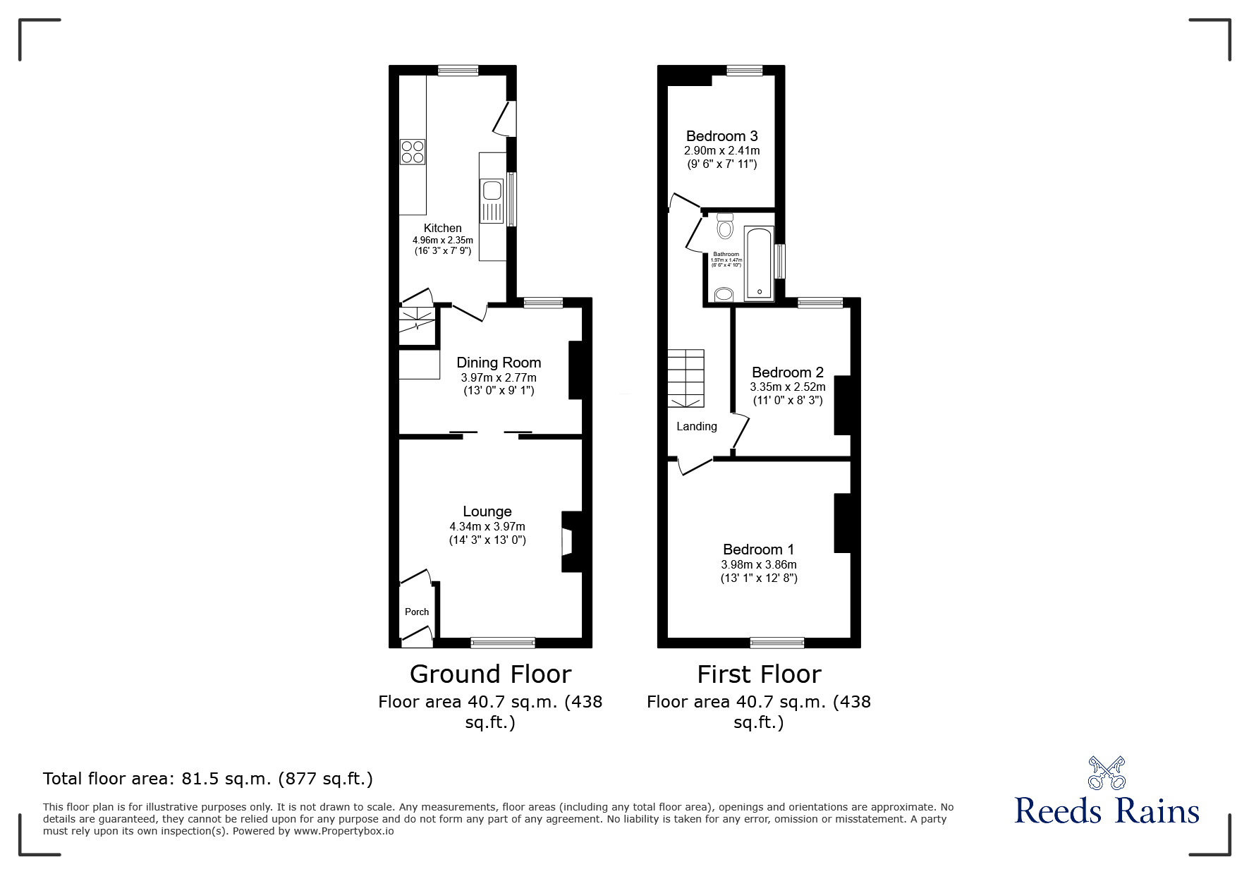 Floorplan of 3 bedroom Mid Terrace House for sale, Vincent Street, St. Helens, Merseyside, WA10
