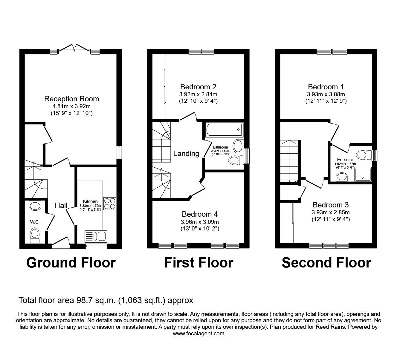 Floorplan of 4 bedroom Semi Detached House for sale, Wellens Walk, St. Helens, Merseyside, WA10