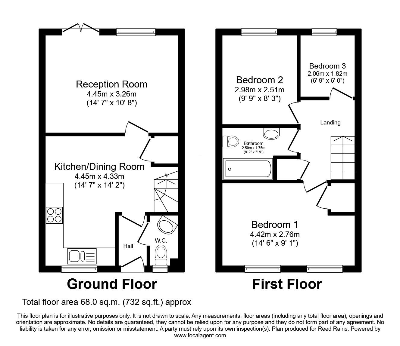 Floorplan of 3 bedroom Mid Terrace House for sale, Chandlers Way, Sutton Manor, Merseyside, WA9
