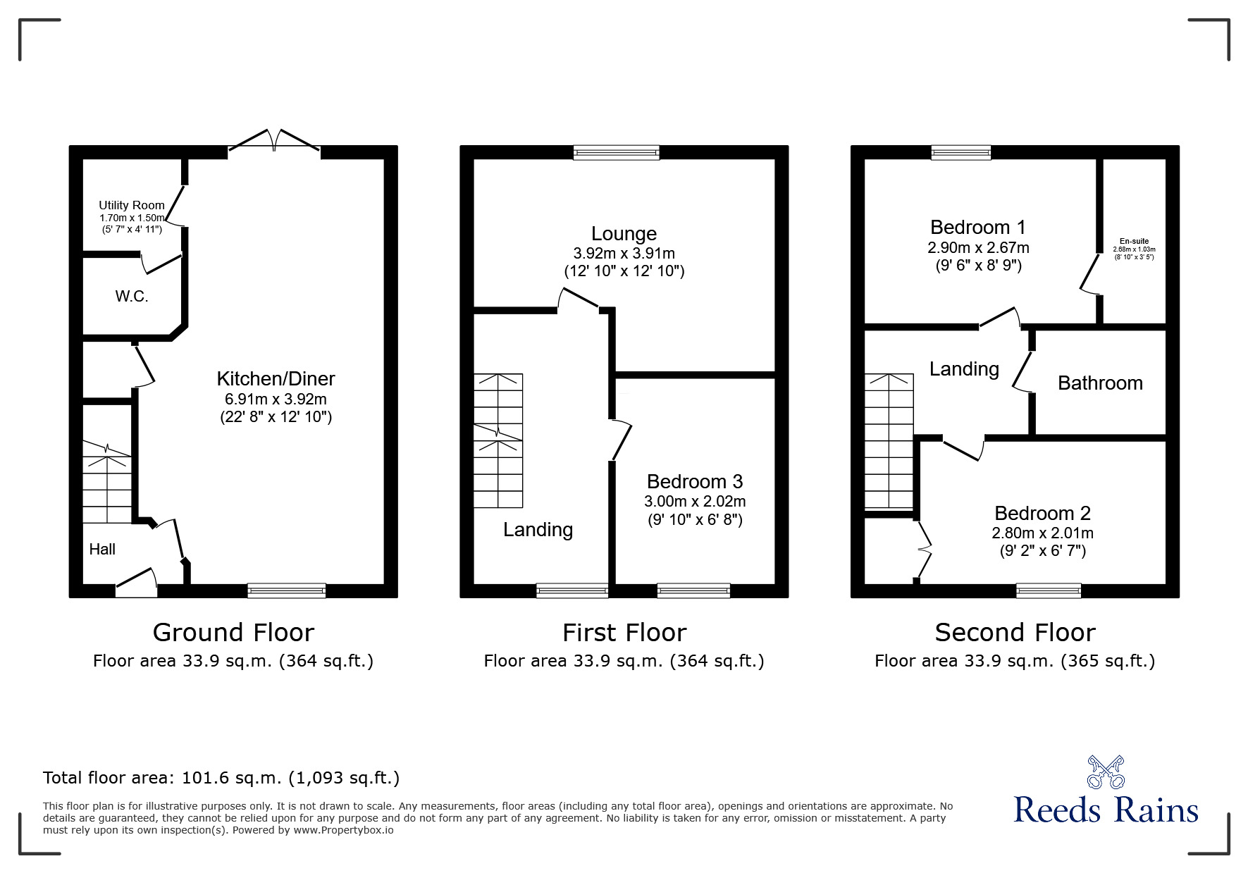 Floorplan of 3 bedroom Mid Terrace House for sale, Winster Mews, St. Helens, Merseyside, WA10