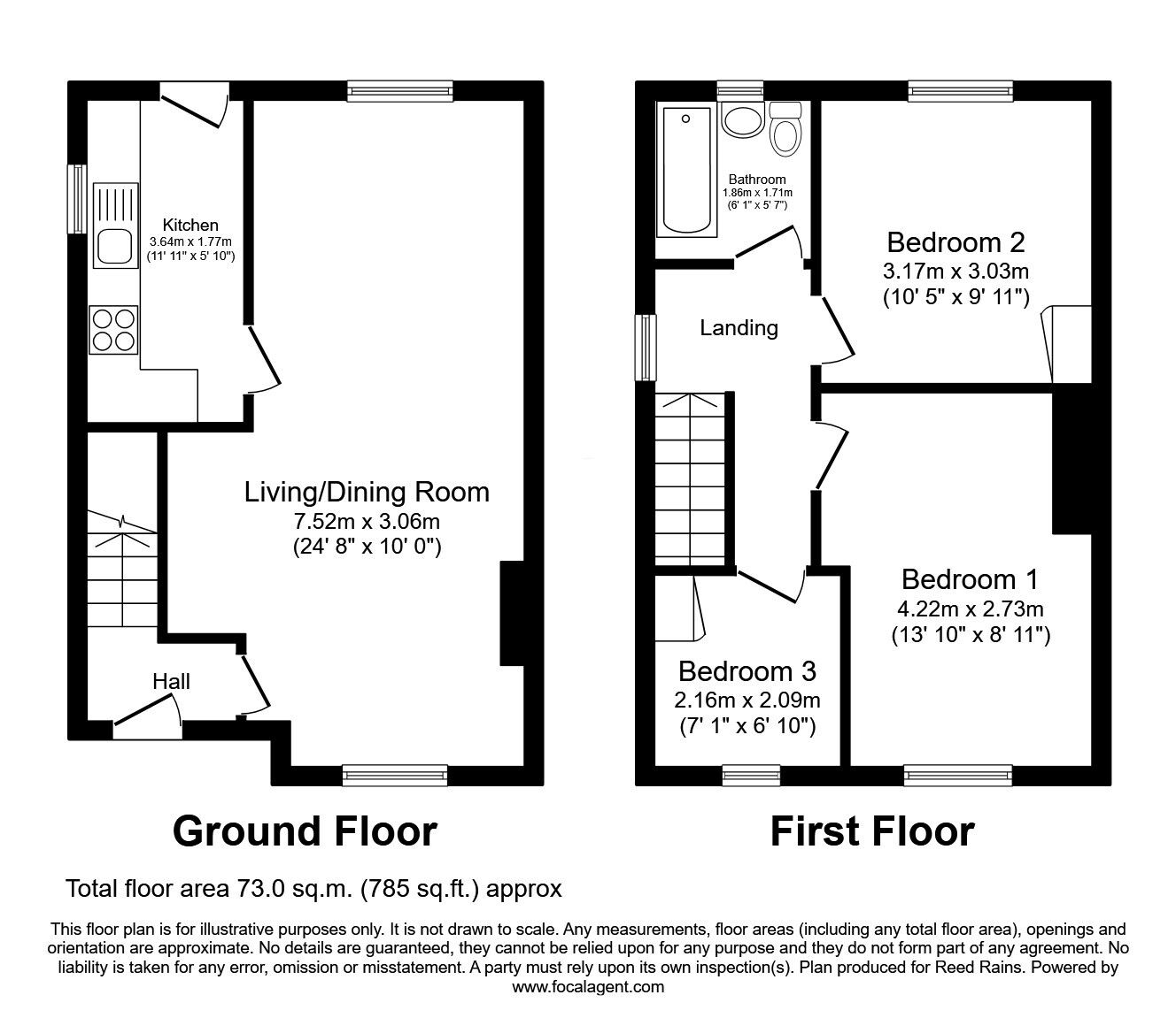 Floorplan of 3 bedroom End Terrace House for sale, Robina Road, St. Helens, Merseyside, WA9