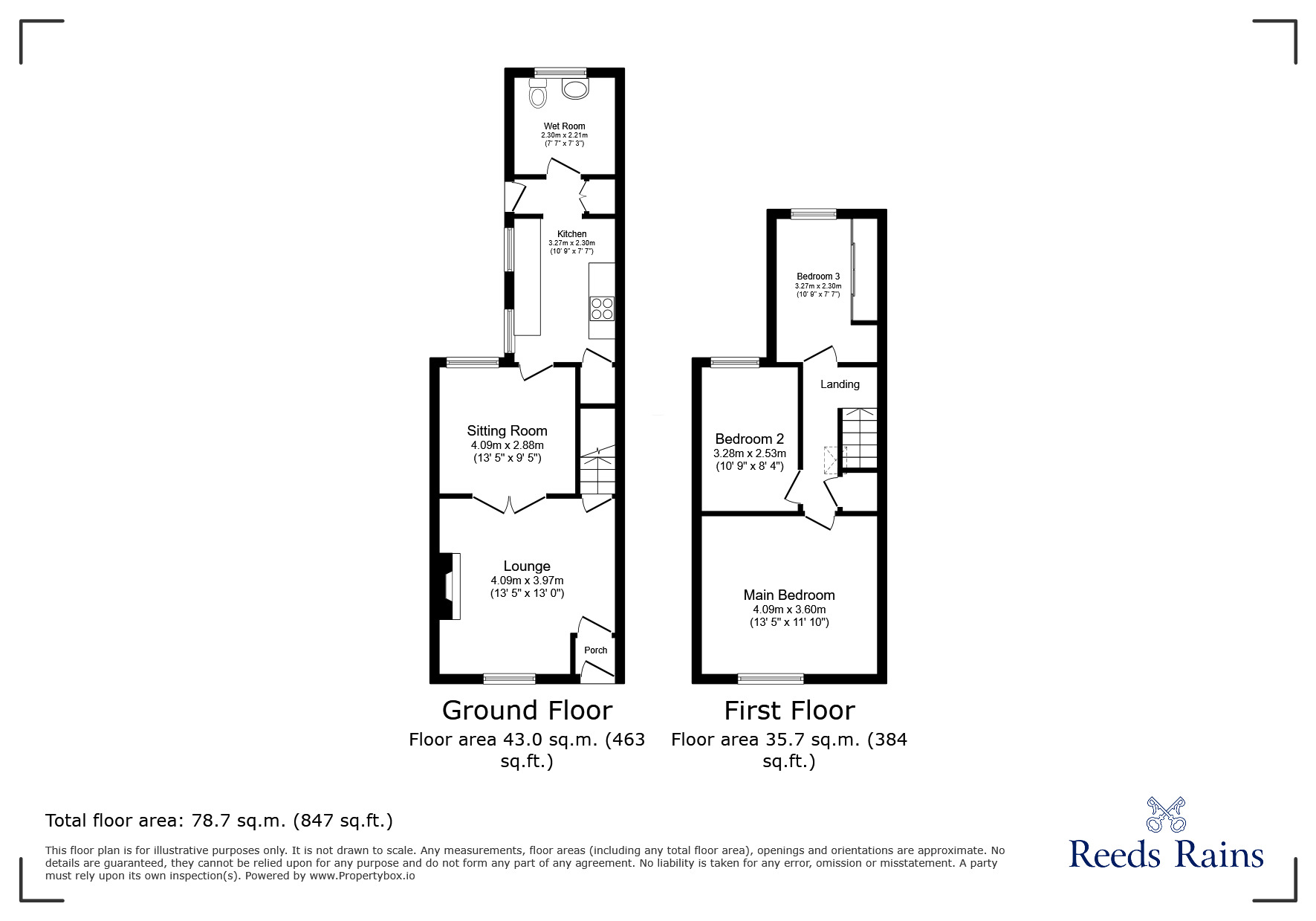 Floorplan of 3 bedroom Mid Terrace House for sale, Vincent Street, St. Helens, Merseyside, WA10