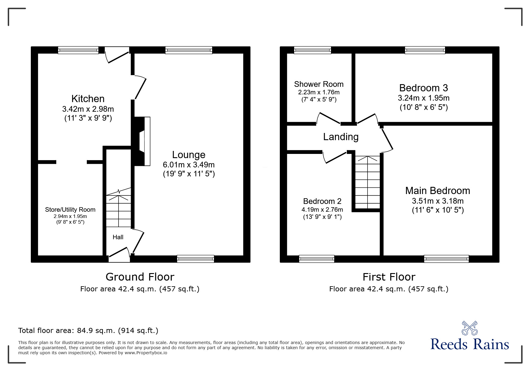 Floorplan of 3 bedroom Semi Detached House for sale, Brookway Lane, St Helens, WA9