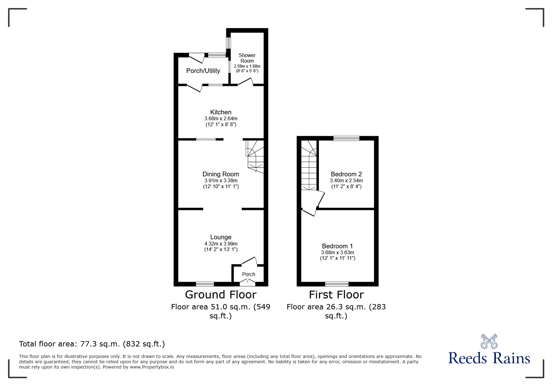 Floorplan of 2 bedroom Mid Terrace House for sale, Tennyson Street, Sutton Manor, Merseyside, WA9