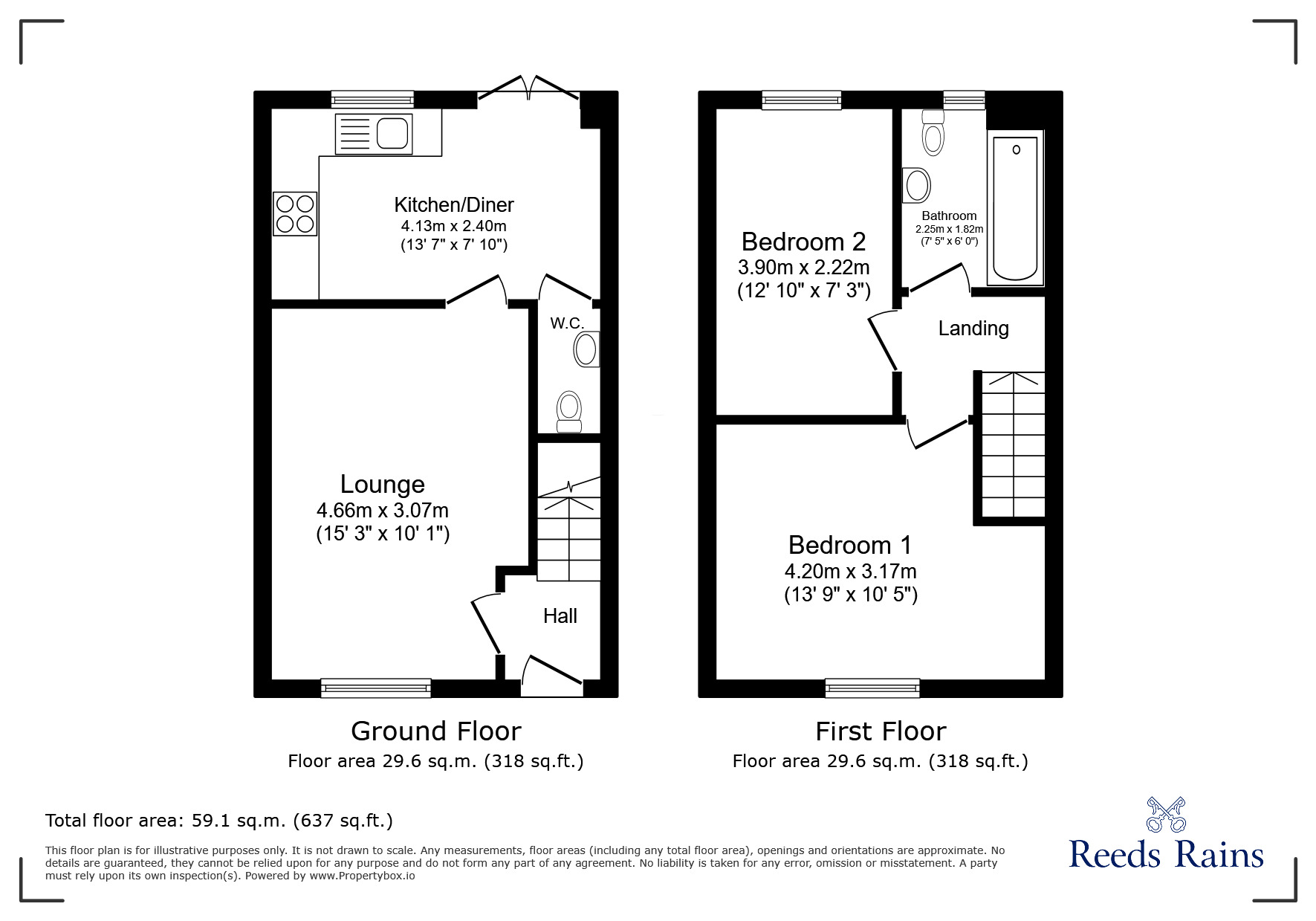 Floorplan of 2 bedroom Semi Detached House for sale, St. Peters Way, St. Helens, Merseyside, WA9