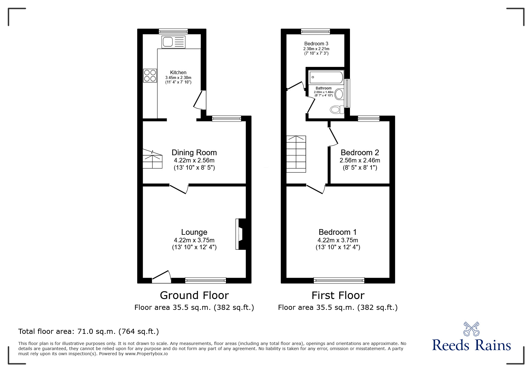 Floorplan of 3 bedroom Mid Terrace House to rent, Sutton Heath Road, St. Helens, Merseyside, WA9