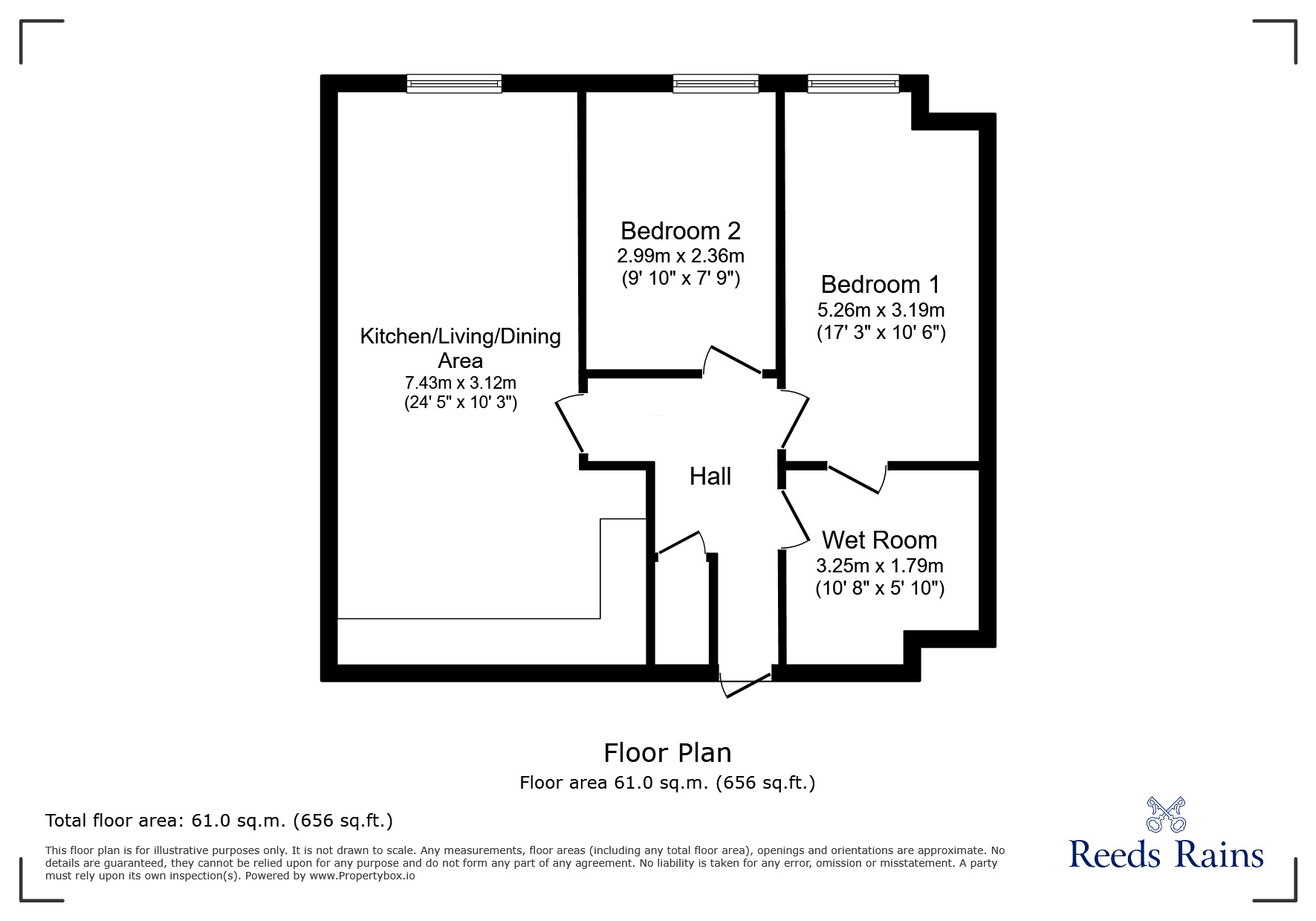 Floorplan of 2 bedroom  Flat for sale, Sturgess Street, Newton-le-Willows, Merseyside, WA12