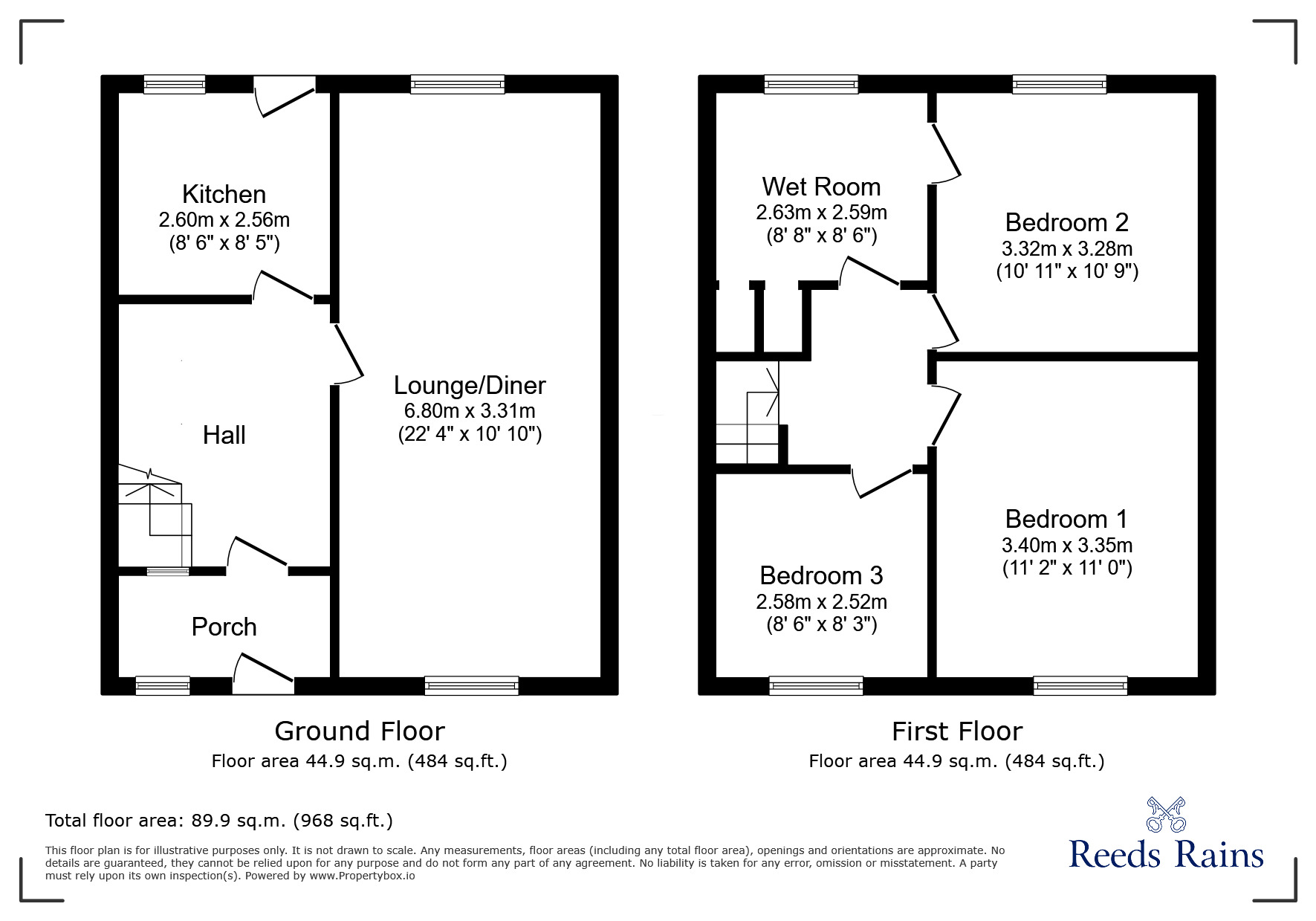 Floorplan of 3 bedroom Mid Terrace House for sale, Hatfield Close, St. Helens, Merseyside, WA9