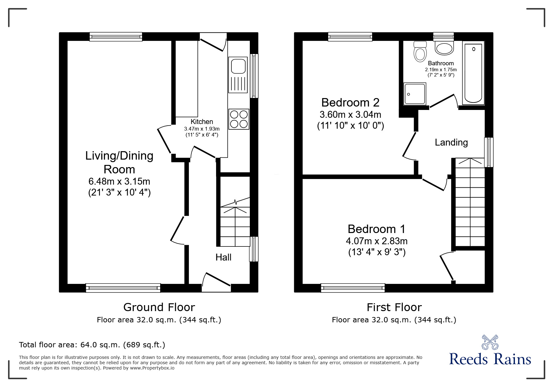 Floorplan of 2 bedroom End Terrace House for sale, Frodsham Drive, St. Helens, WA11