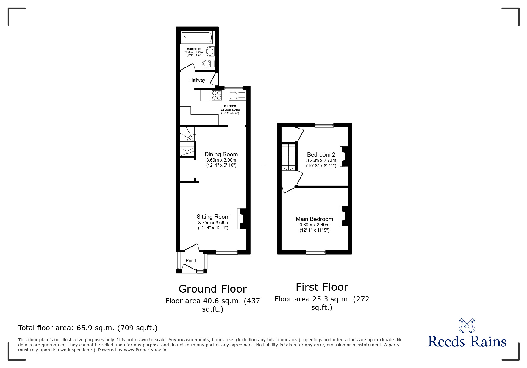Floorplan of 2 bedroom Mid Terrace House to rent, Elm Road, St. Helens, Merseyside, WA10