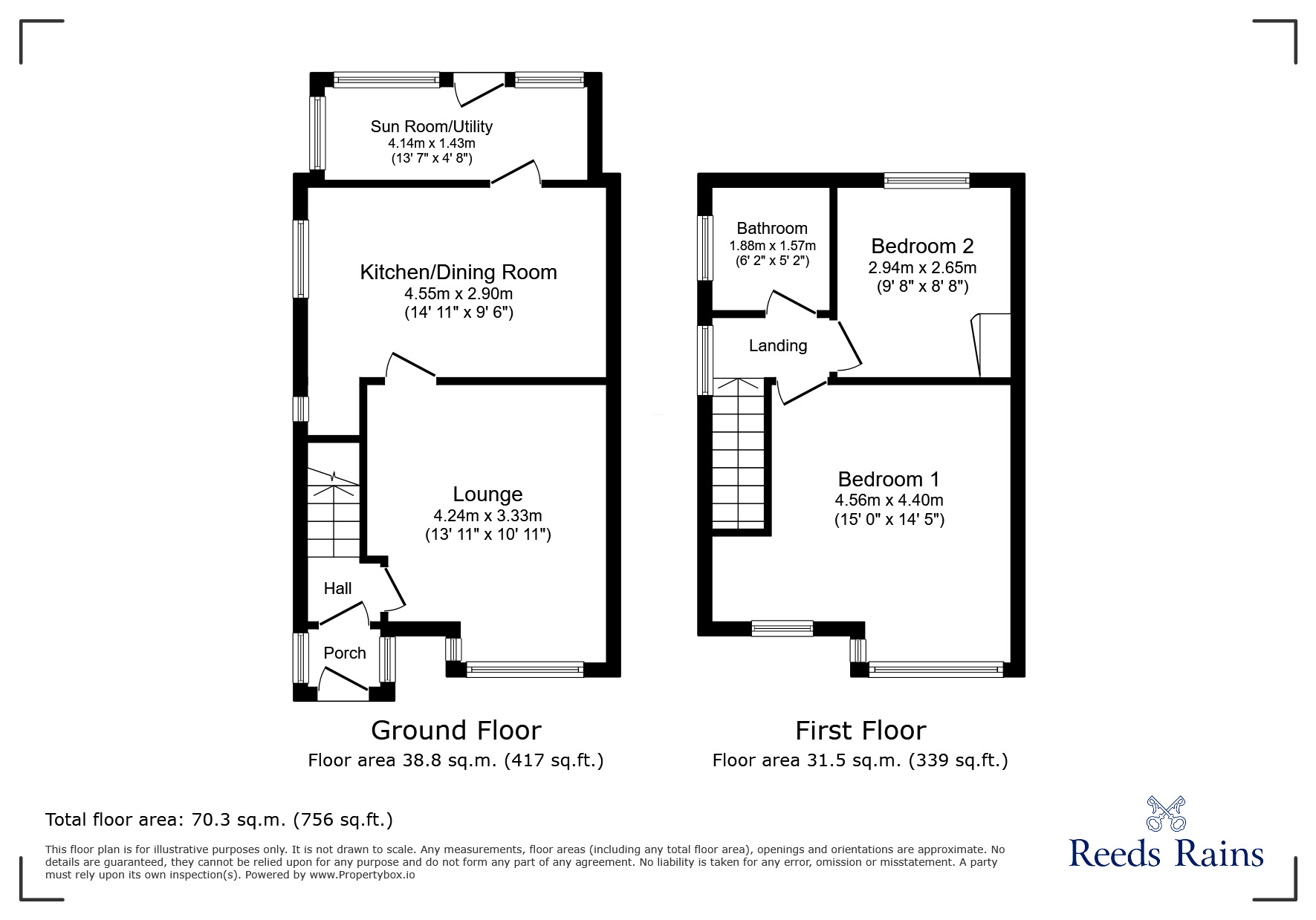 Floorplan of 2 bedroom Semi Detached House for sale, St. Georges Road, St. Helens, Merseyside, WA10