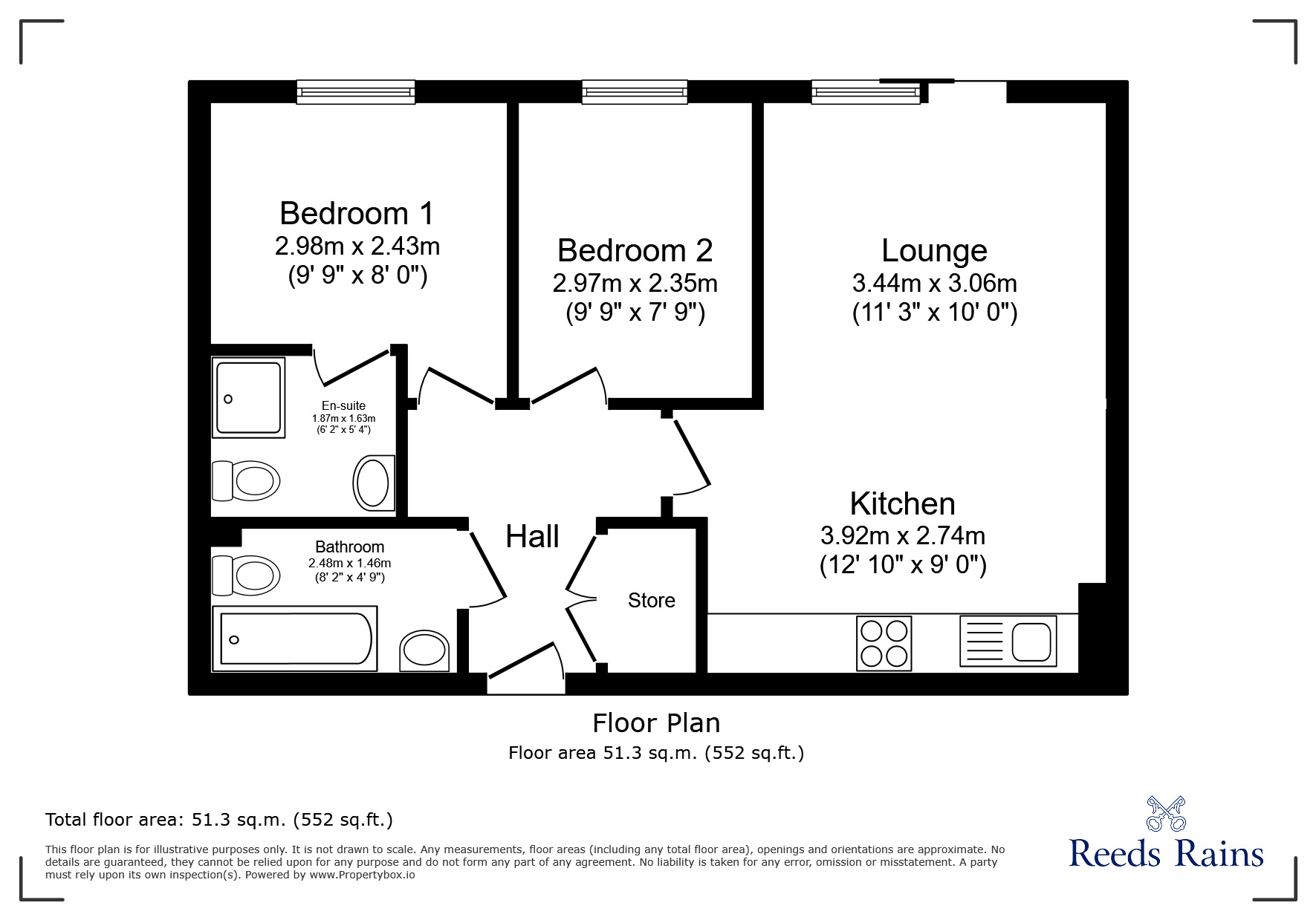 Floorplan of 2 bedroom Flat for sale, Lower Hall Street, St Helens, WA10