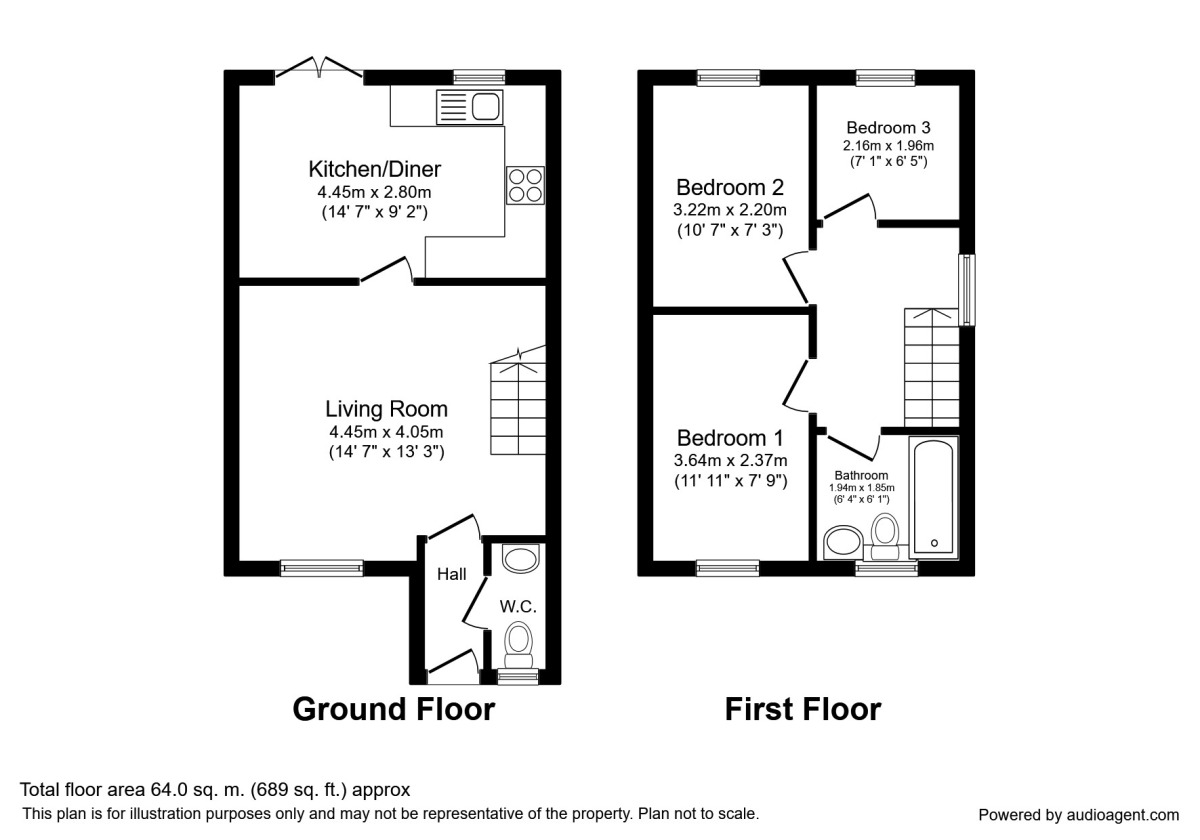 Floorplan of 3 bedroom Semi Detached House for sale, Polinda Gardens, St. Helens, Merseyside, WA10