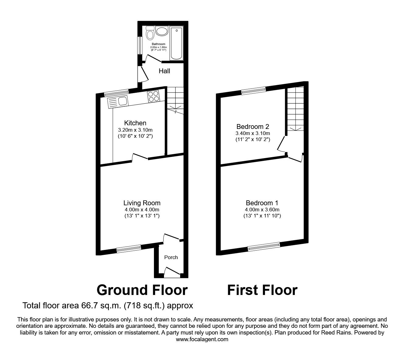 Floorplan of 2 bedroom Mid Terrace House to rent, Allanson Street, St. Helens, Merseyside, WA9