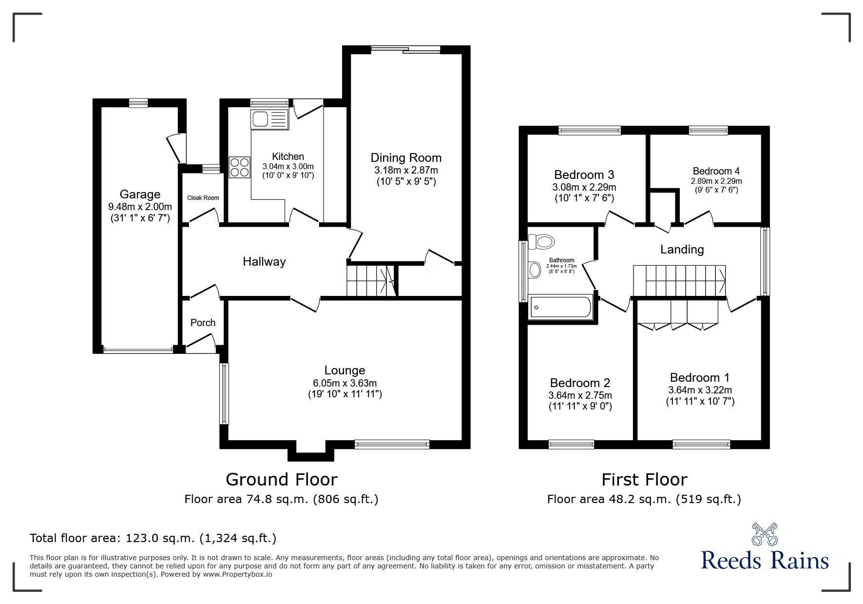 Floorplan of 4 bedroom Detached House for sale, Burrows Lane, Eccleston, Merseyside, WA10