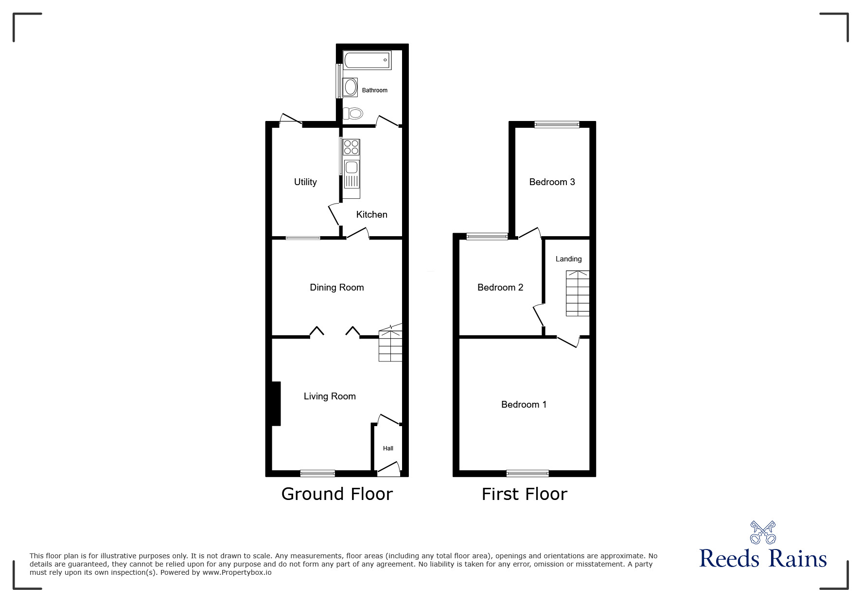 Floorplan of 3 bedroom Mid Terrace House for sale, Bronte Street, St. Helens, Merseyside, WA10
