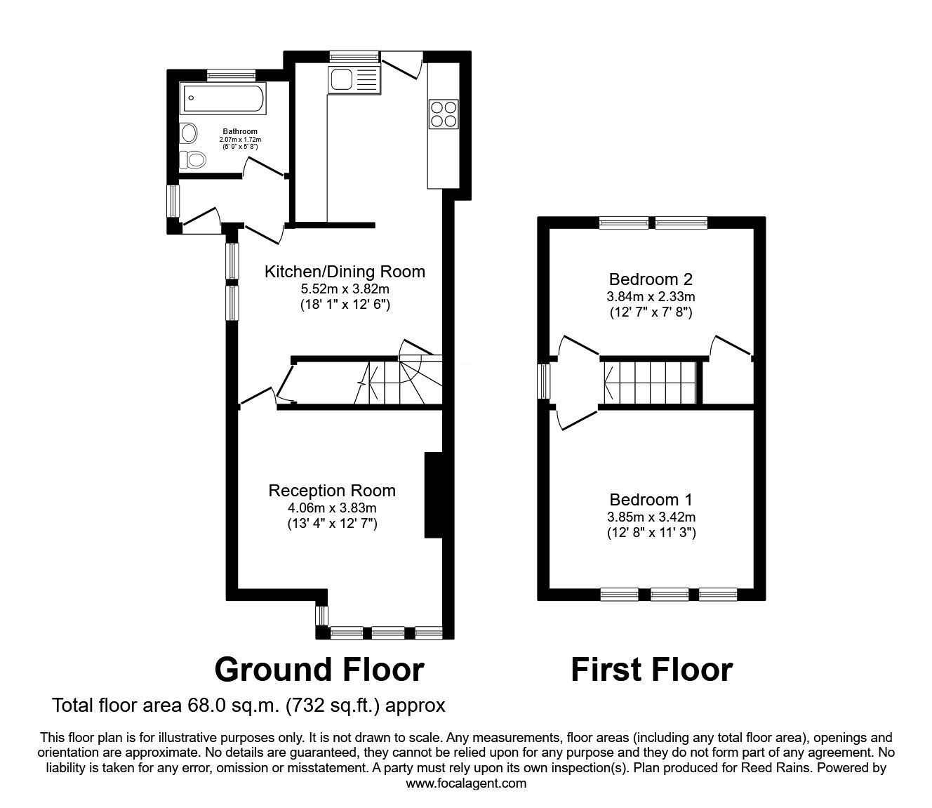 Floorplan of 2 bedroom Semi Detached House for sale, Chadwick Road, St. Helens, Merseyside, WA11