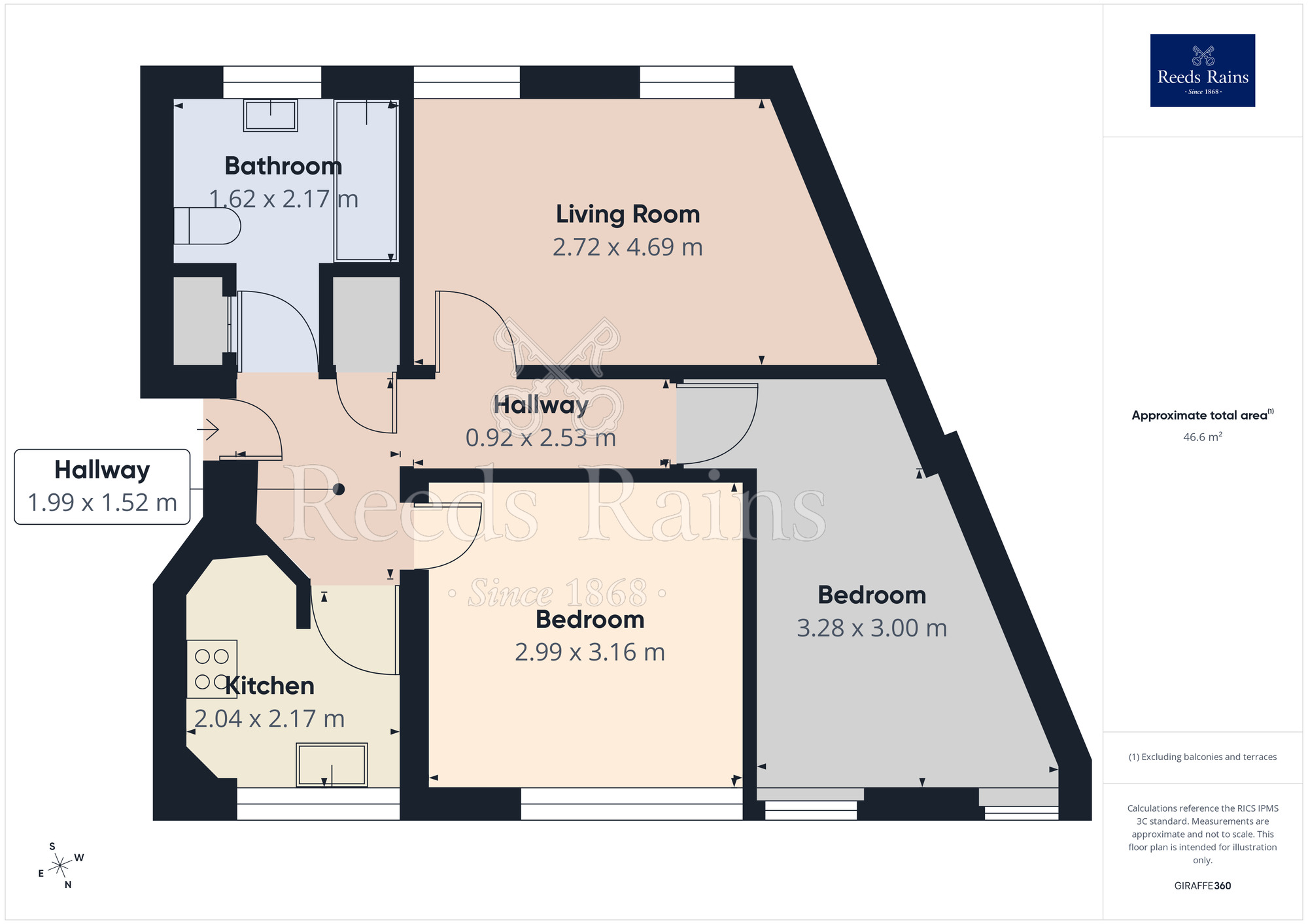 Floorplan of 2 bedroom Flat for sale, Hamnett Court, Birchwood, Cheshire, WA3