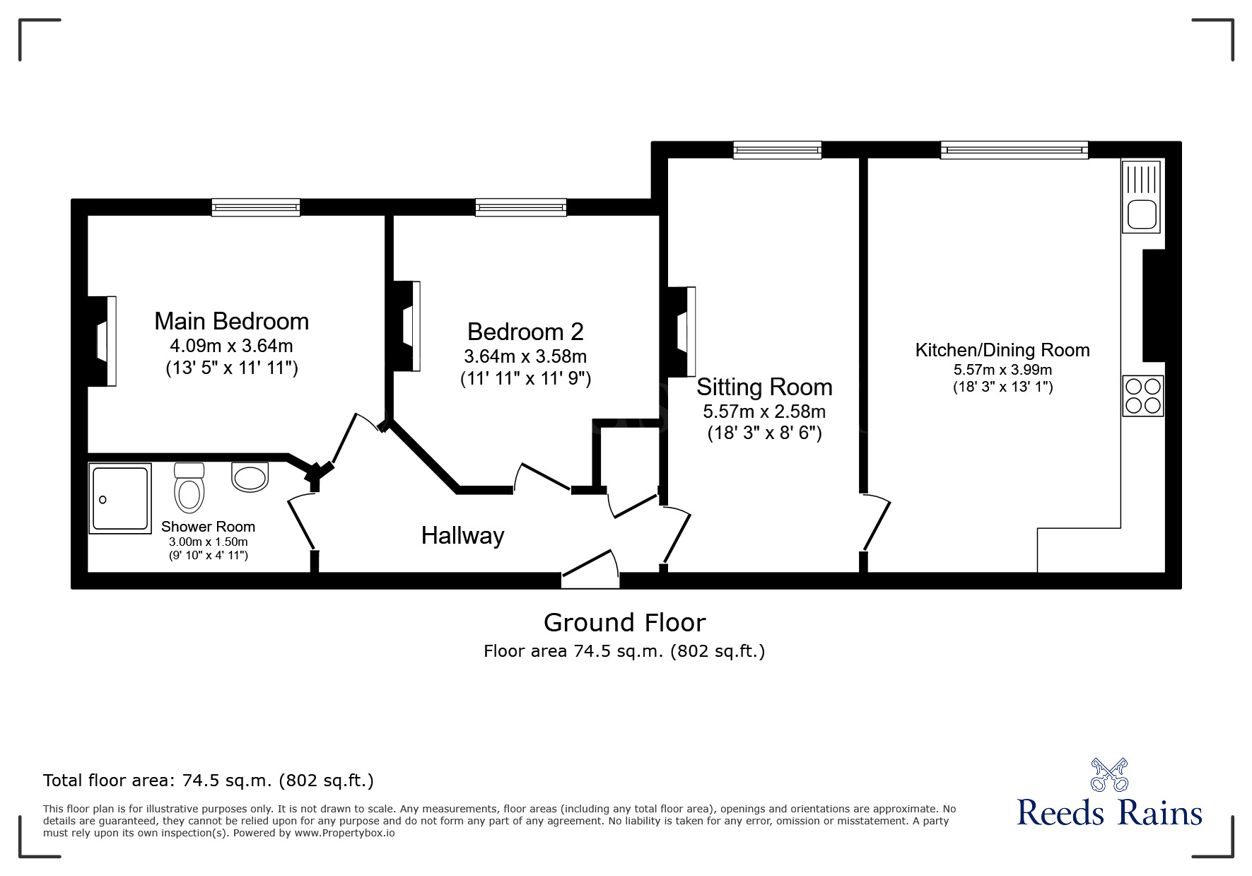 Floorplan of 2 bedroom Flat for sale, Prestbury Drive, Eccleston, Merseyside, WA10