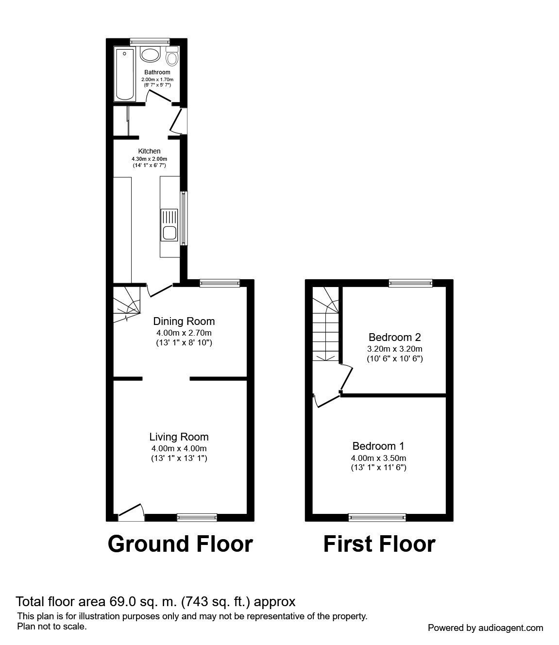 Floorplan of 2 bedroom Mid Terrace House for sale, Friar Street, St. Helens, Merseyside, WA10