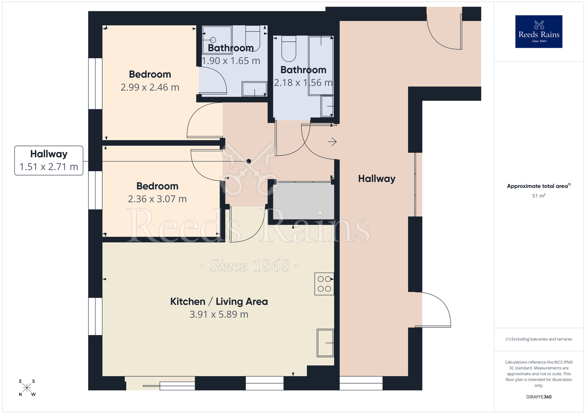 Floorplan of 2 bedroom Flat for sale, Lower Hall Street, Merseyside, WA10