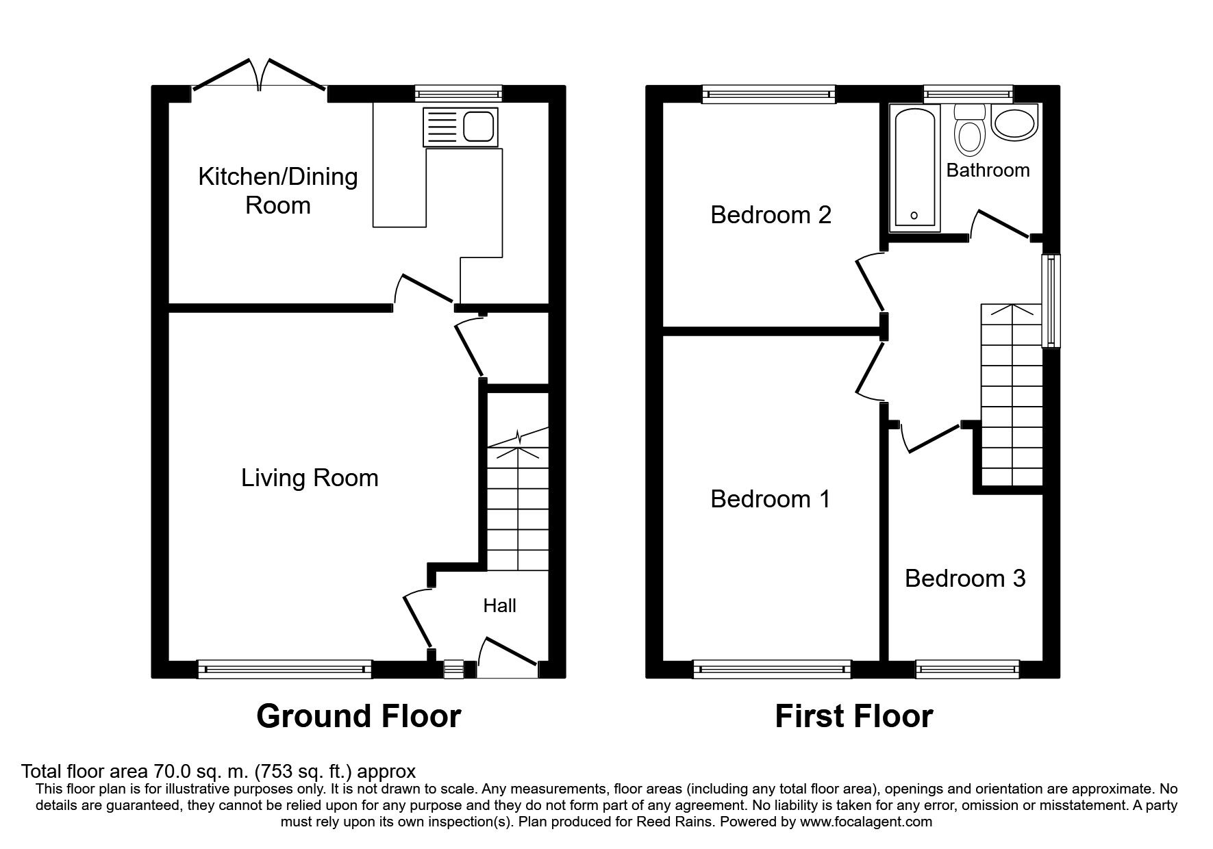 Floorplan of 3 bedroom Semi Detached House for sale, Tamarisk Gardens, St. Helens, Merseyside, WA9