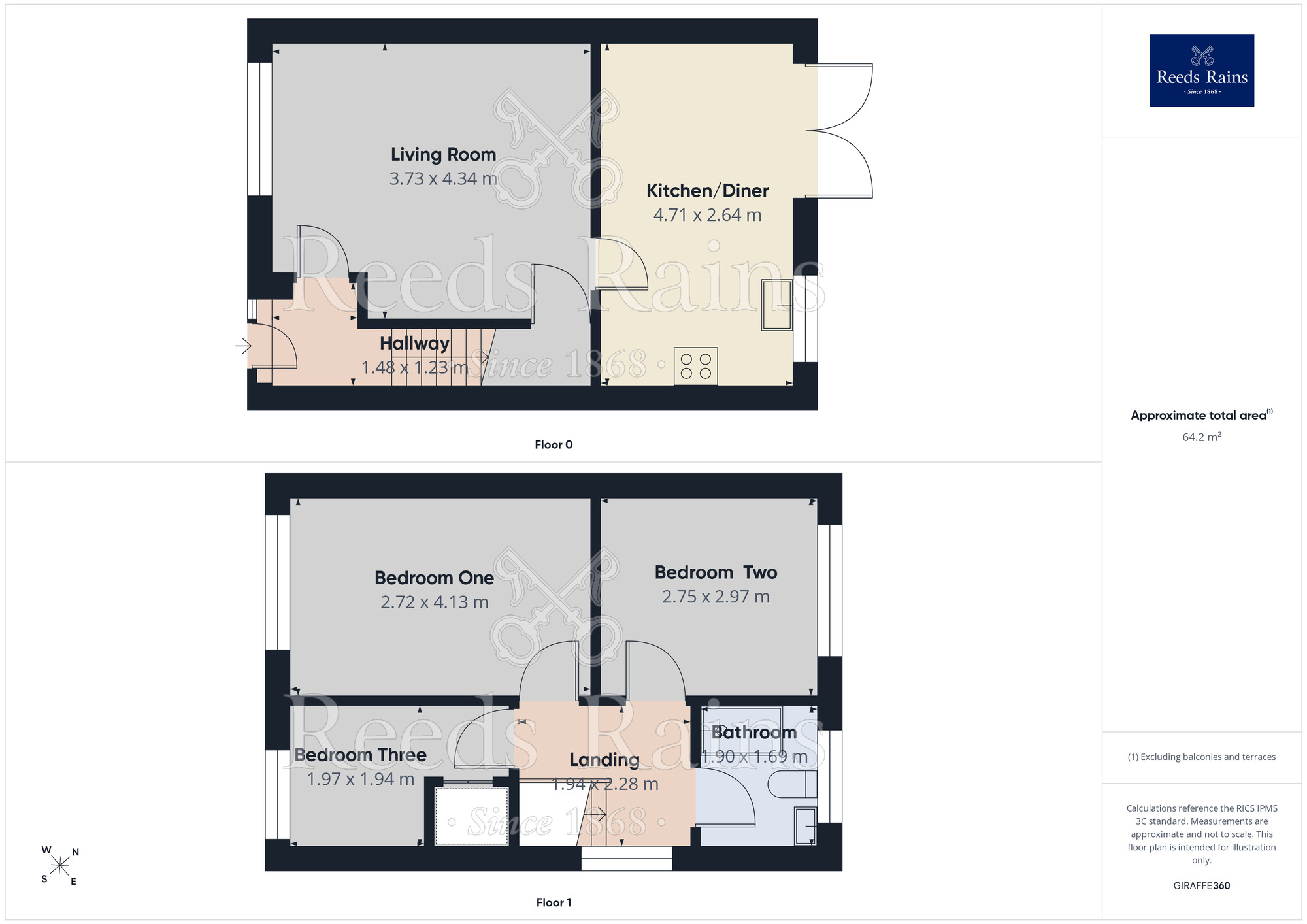 Floorplan of 3 bedroom Semi Detached House for sale, Tamarisk Gardens, St. Helens, Merseyside, WA9