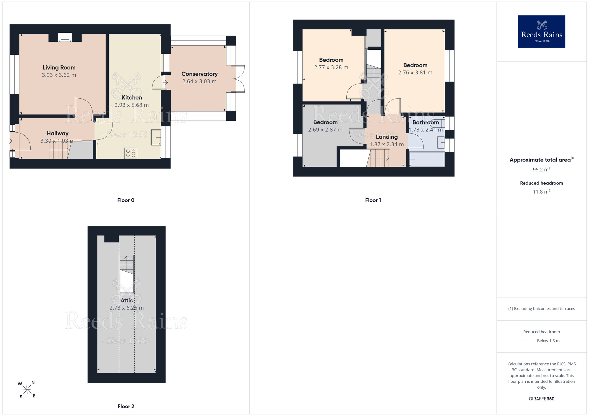 Floorplan of 3 bedroom Mid Terrace House for sale, Brookhouse Grove, Eccleston, Merseyside, WA10