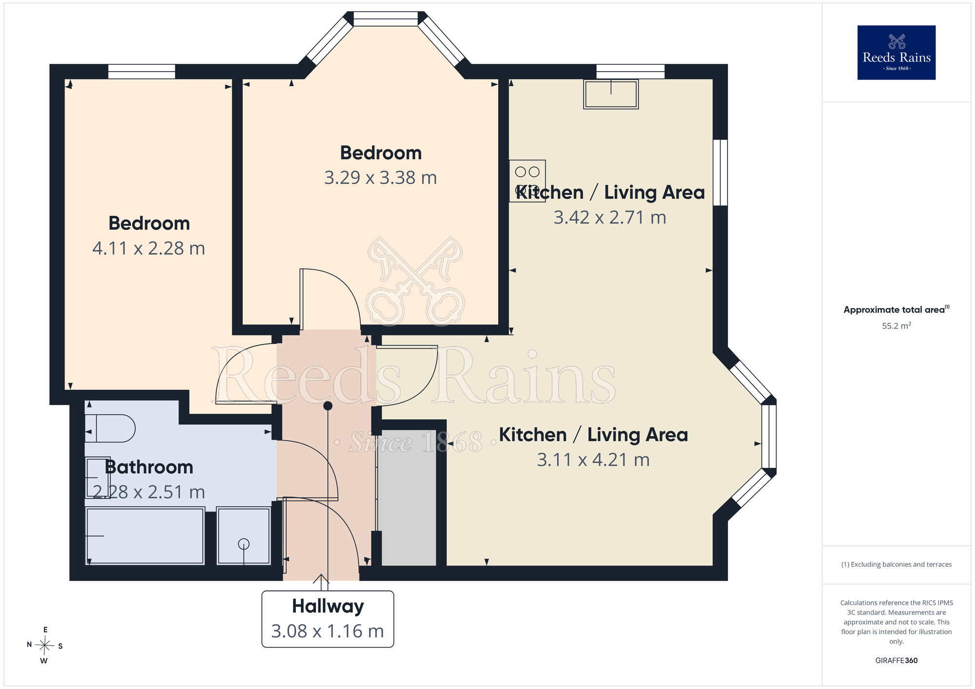 Floorplan of 2 bedroom Flat to rent, St. Bees Close, St. Helens, Merseyside, WA10