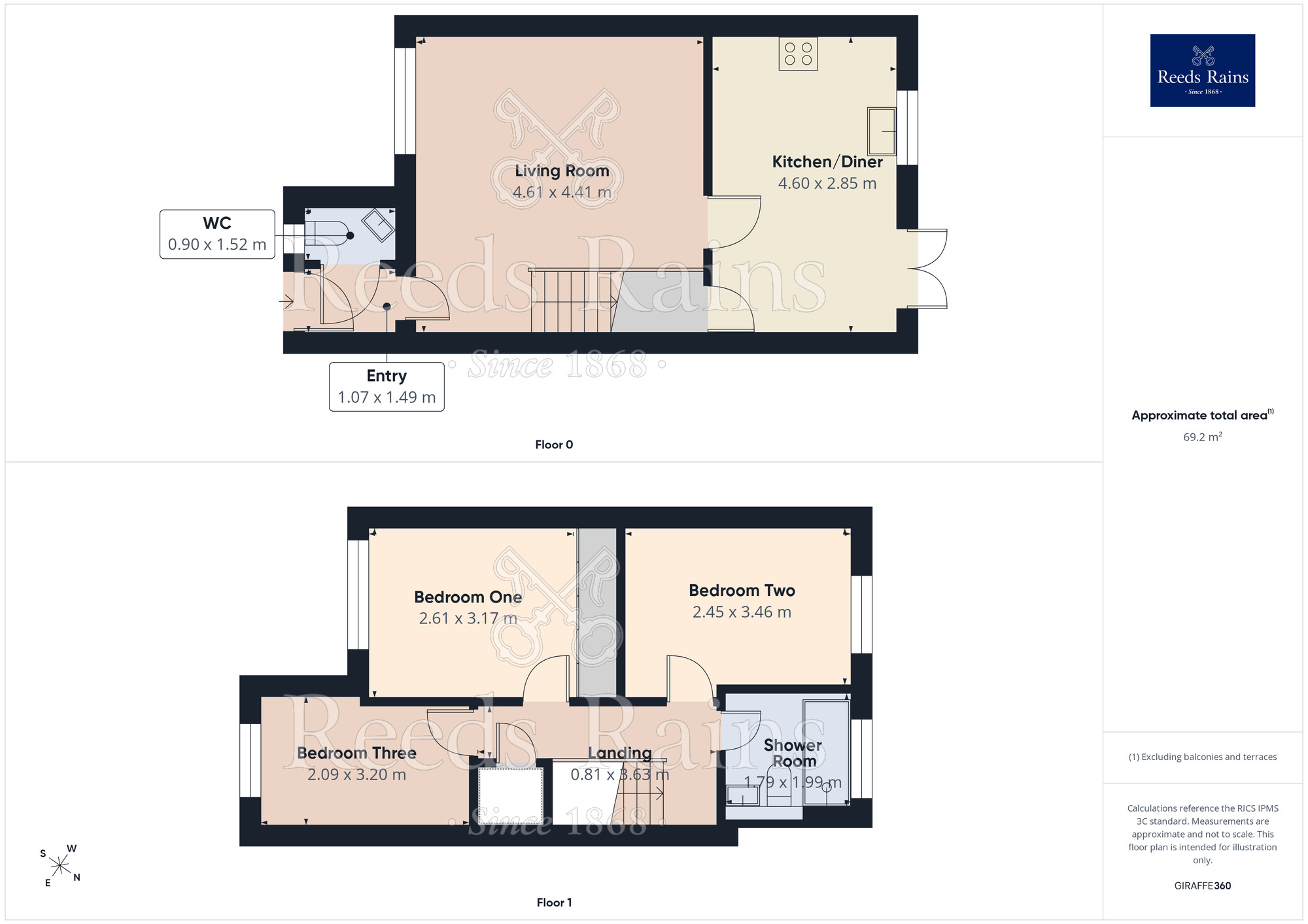 Floorplan of 3 bedroom End Terrace House for sale, Malden Road, Newton-le-Willows, Merseyside, WA12
