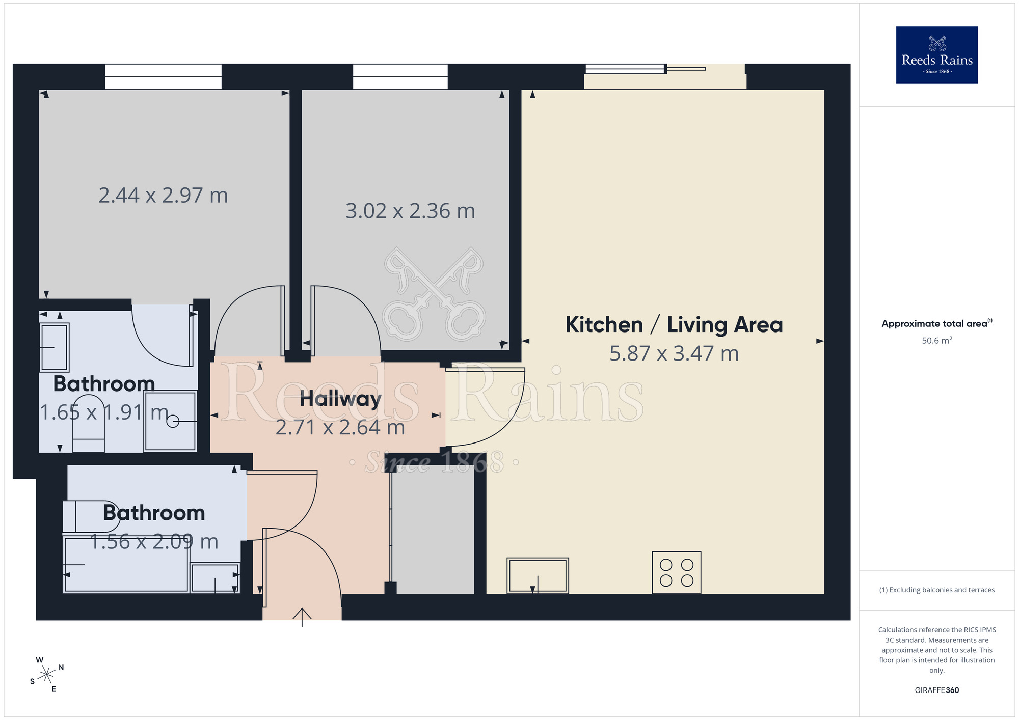 Floorplan of 2 bedroom Flat to rent, Lower Hall Street, St. Helens, Merseyside, WA10
