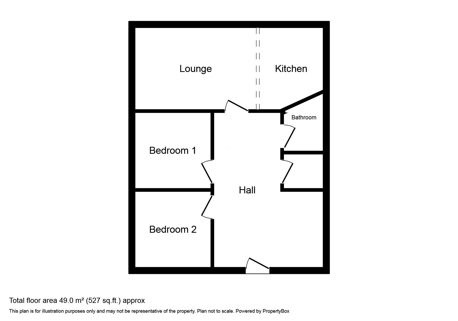 Floorplan of 2 bedroom Flat for sale, Glover Street, St. Helens, Merseyside, WA10