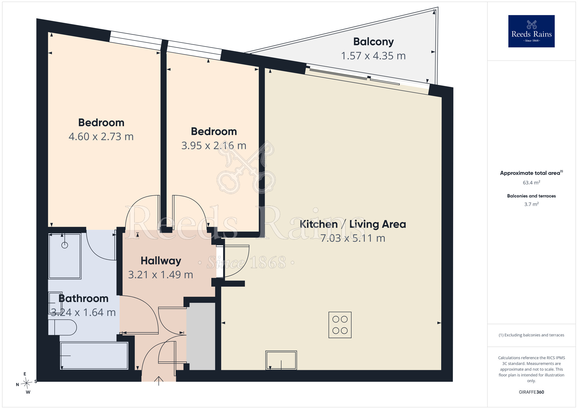 Floorplan of 2 bedroom Flat for sale, Hall Street, St. Helens, Merseyside, WA10