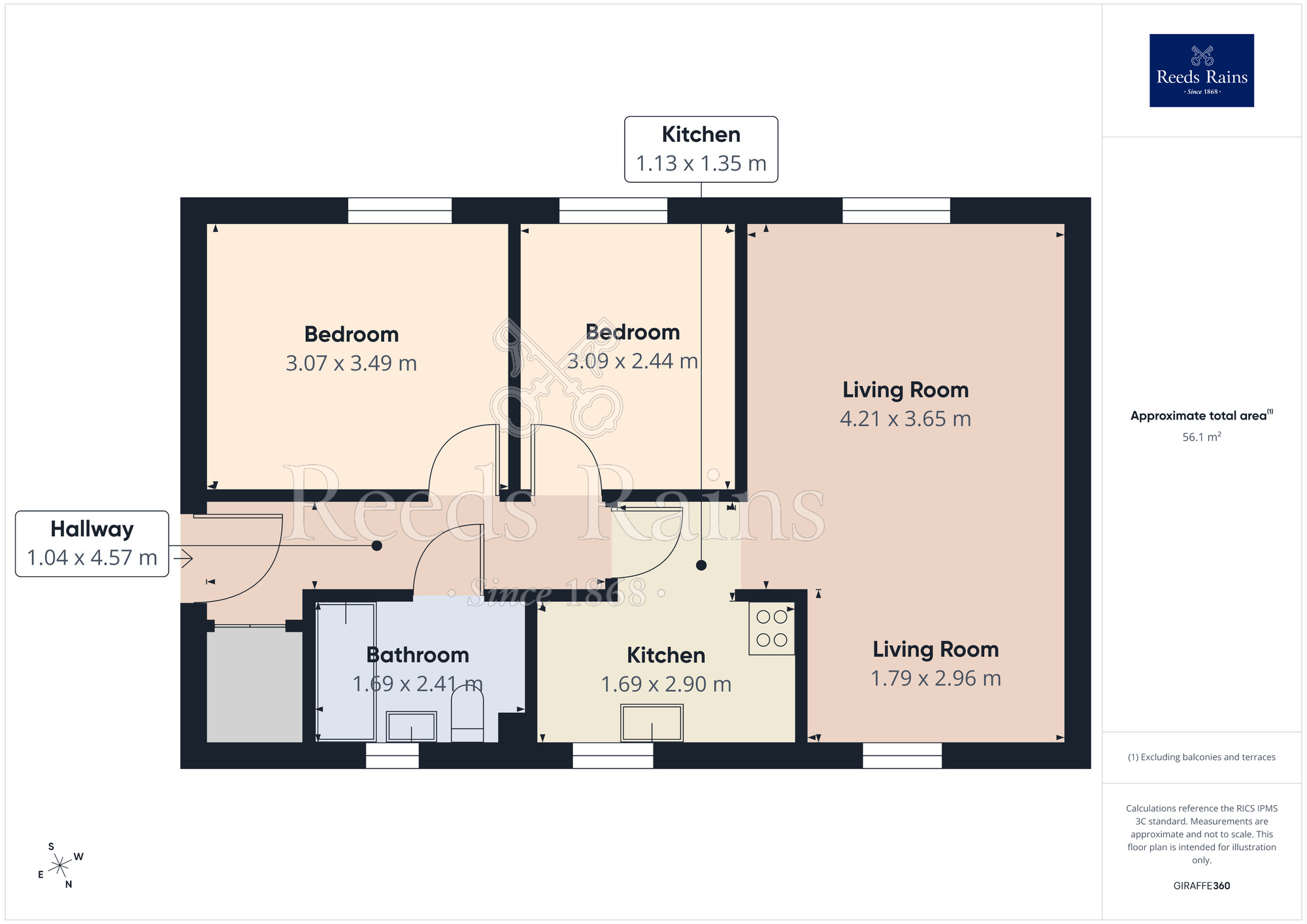 Floorplan of 2 bedroom Flat to rent, Cygnet Gardens, St. Helens, Merseyside, WA9