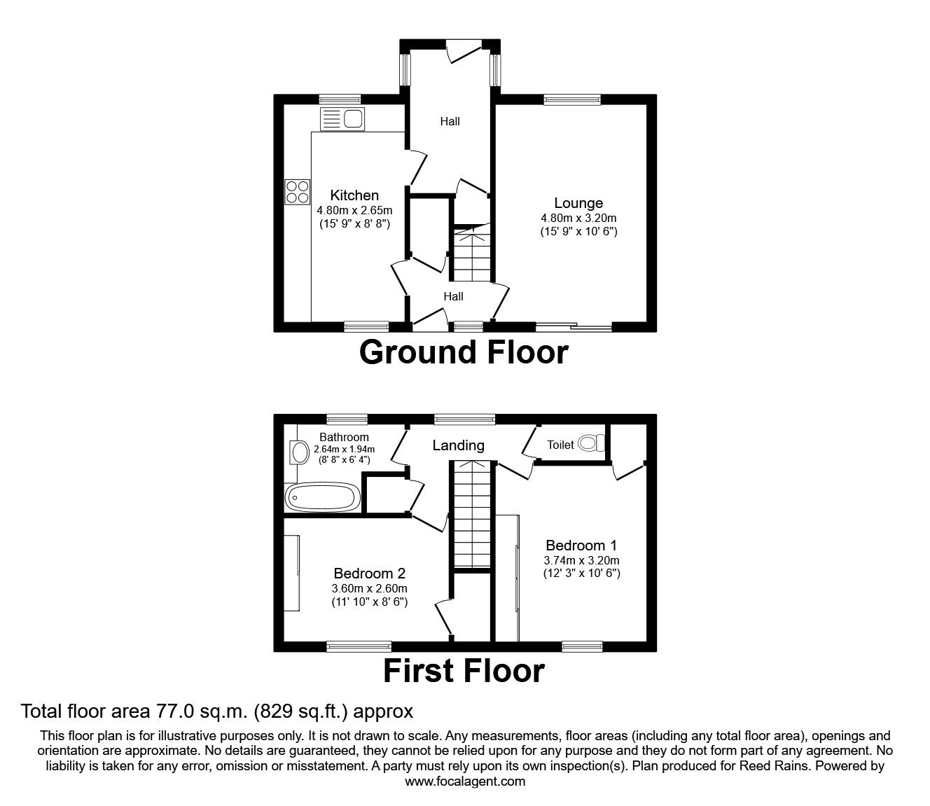 Floorplan of 2 bedroom Semi Detached House for sale, Gleneagles Park, Hull, East Yorkshire, HU8