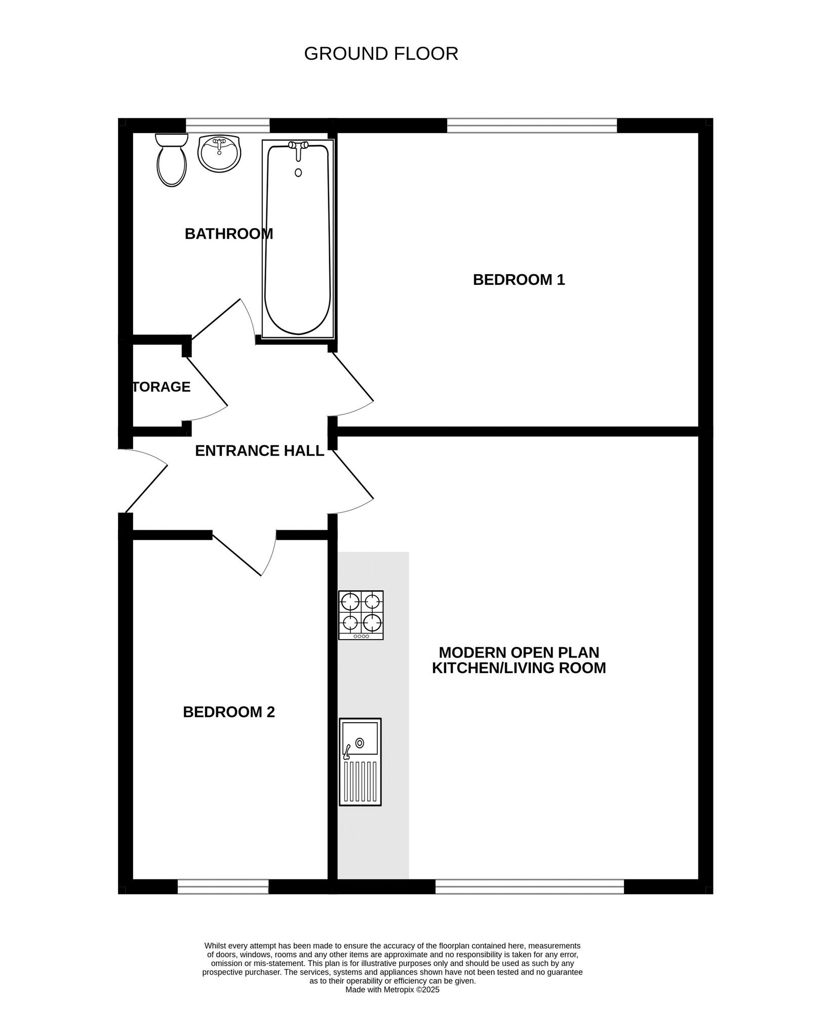 Floorplan of 2 bedroom  Flat for sale, Milton Road, Portsmouth, PO3