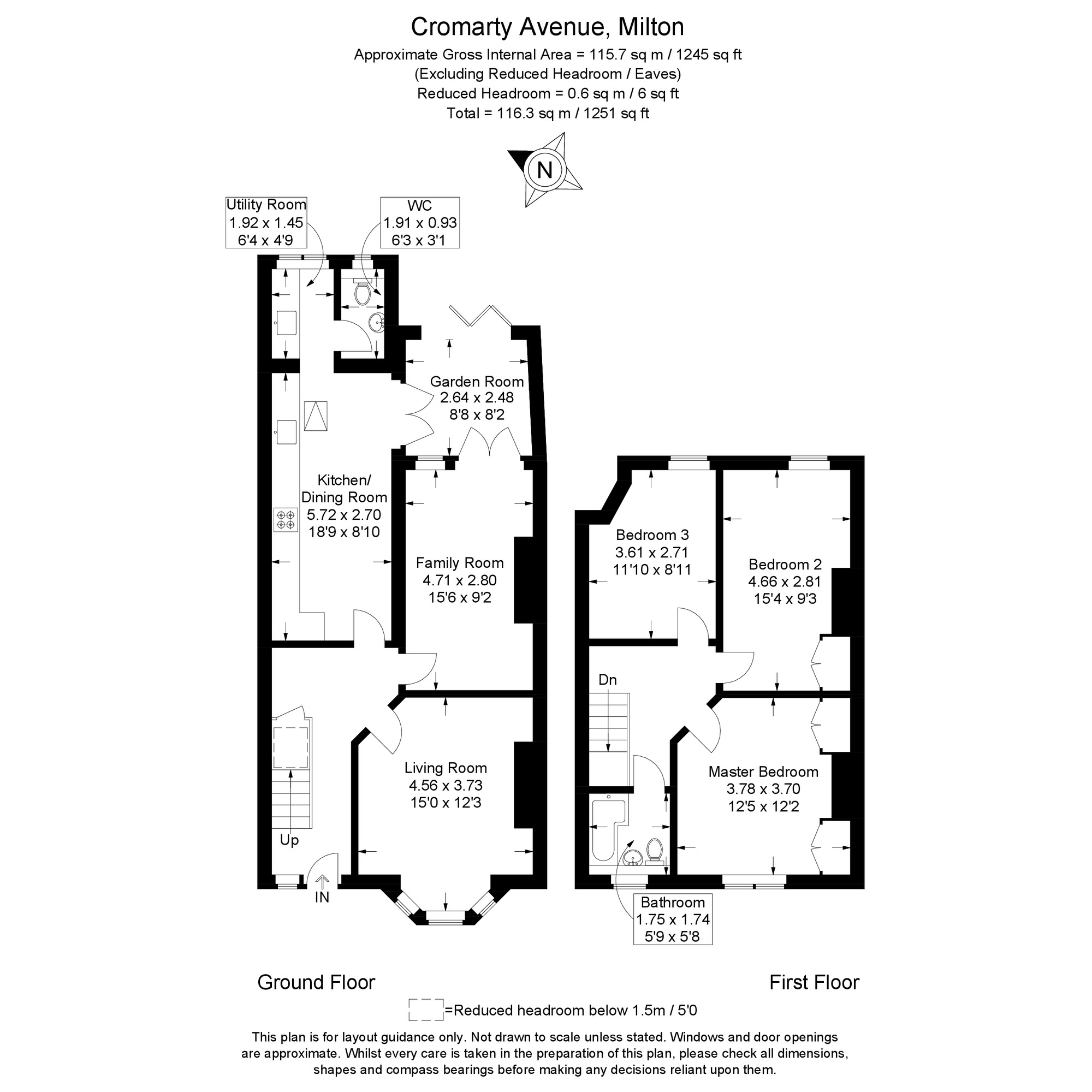 Floorplan of 3 bedroom End Terrace House for sale, Cromarty Avenue, Hampshire, PO4