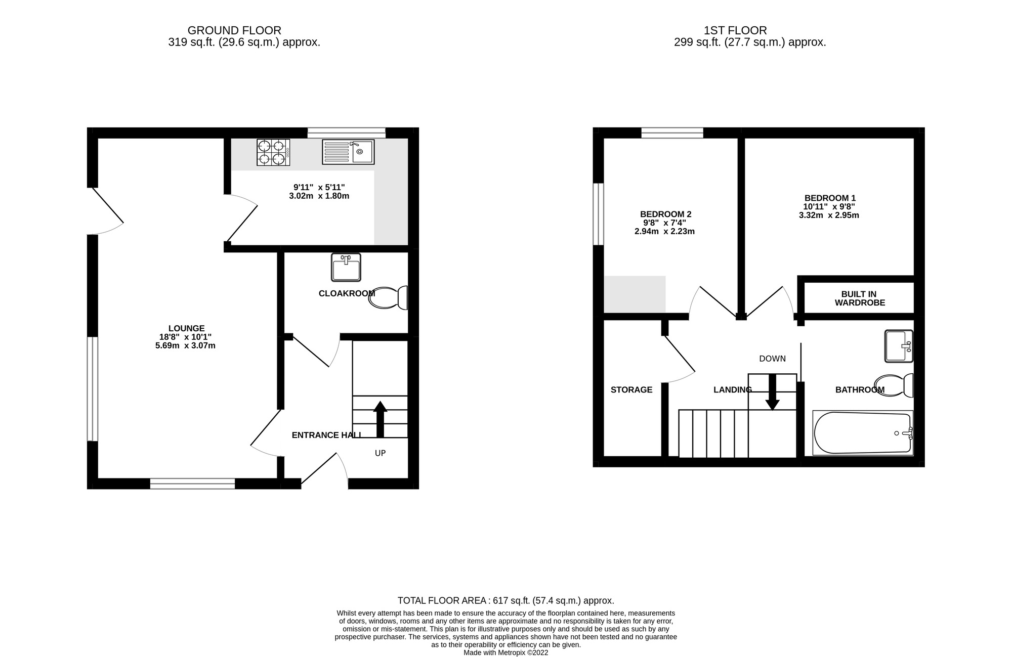 Floorplan of 2 bedroom End Terrace House for sale, Highland Road, Southsea, Hampshire, PO4